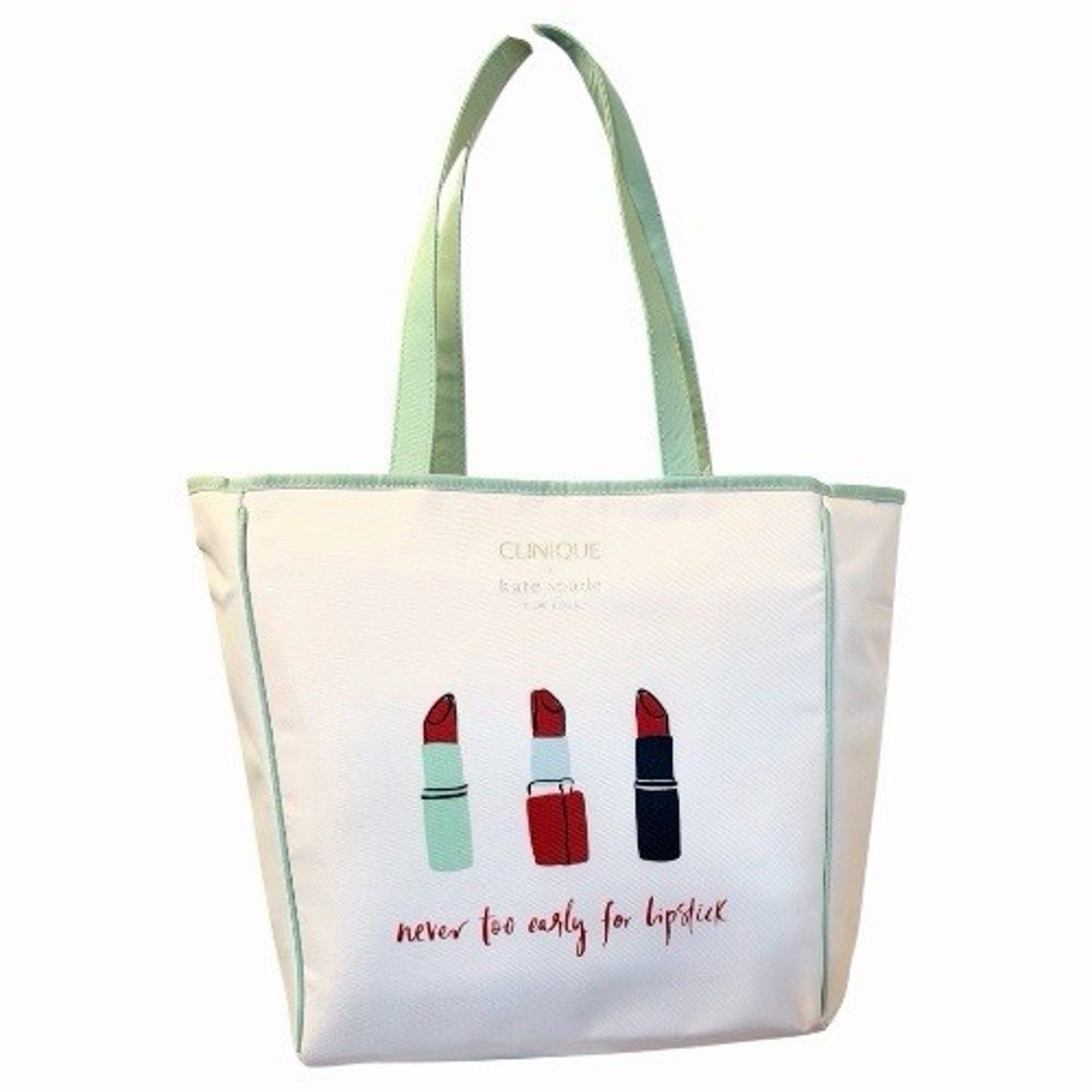 Clinique x Kate Spade Shopping Shoulder Travel Tote Large Pink Lipstick Bag