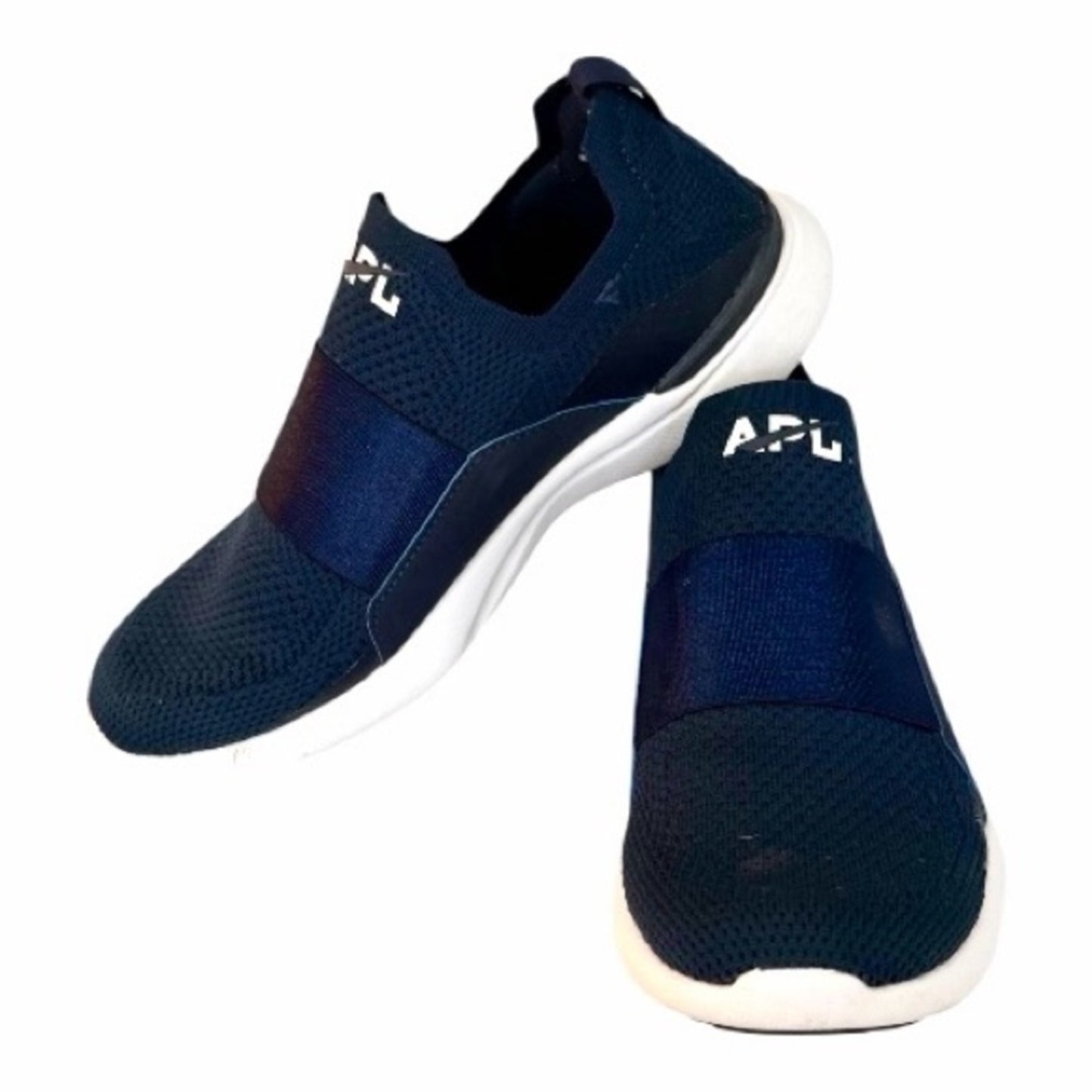 APL TechLoom Traveler Sneakers Navy White 7.5 Slip On Athletic Shoes