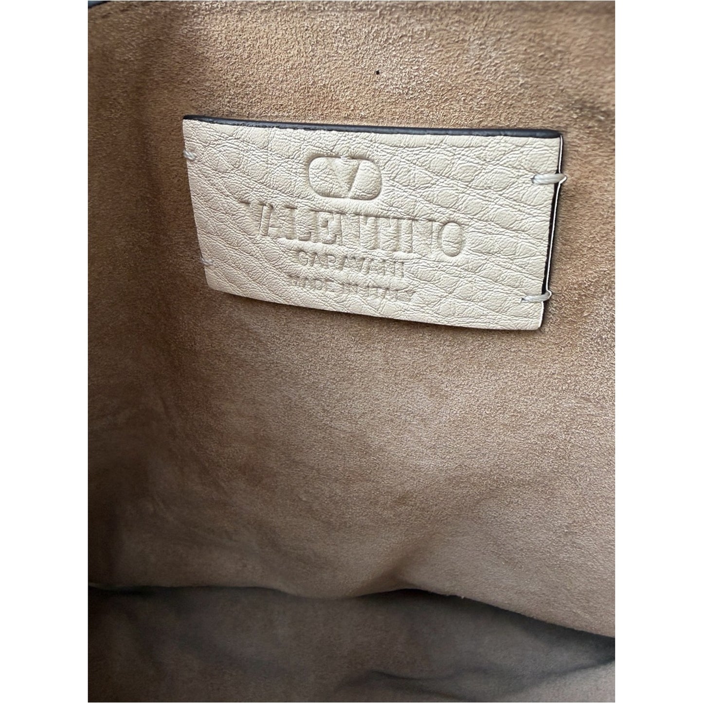 VALENTINO GARAVANI NELCOTE Ivory Leather Fringe Studded Shoulder Bag NWT