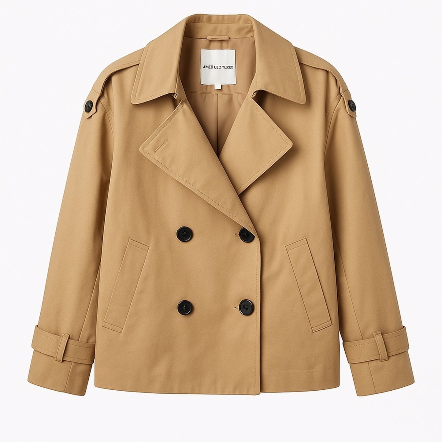 New Avec Les Filles Cropped Trench Coat Khaki Women’s Size L