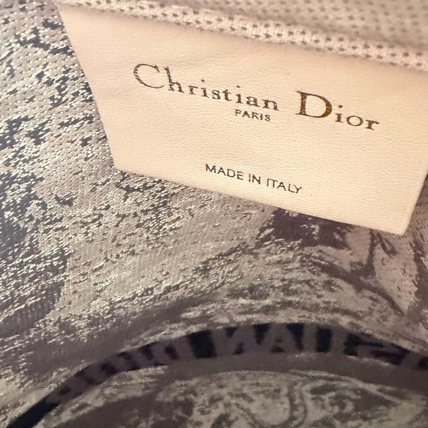 Authentic Christian Dior boutique canvas tote  Dior toile print with front logo.