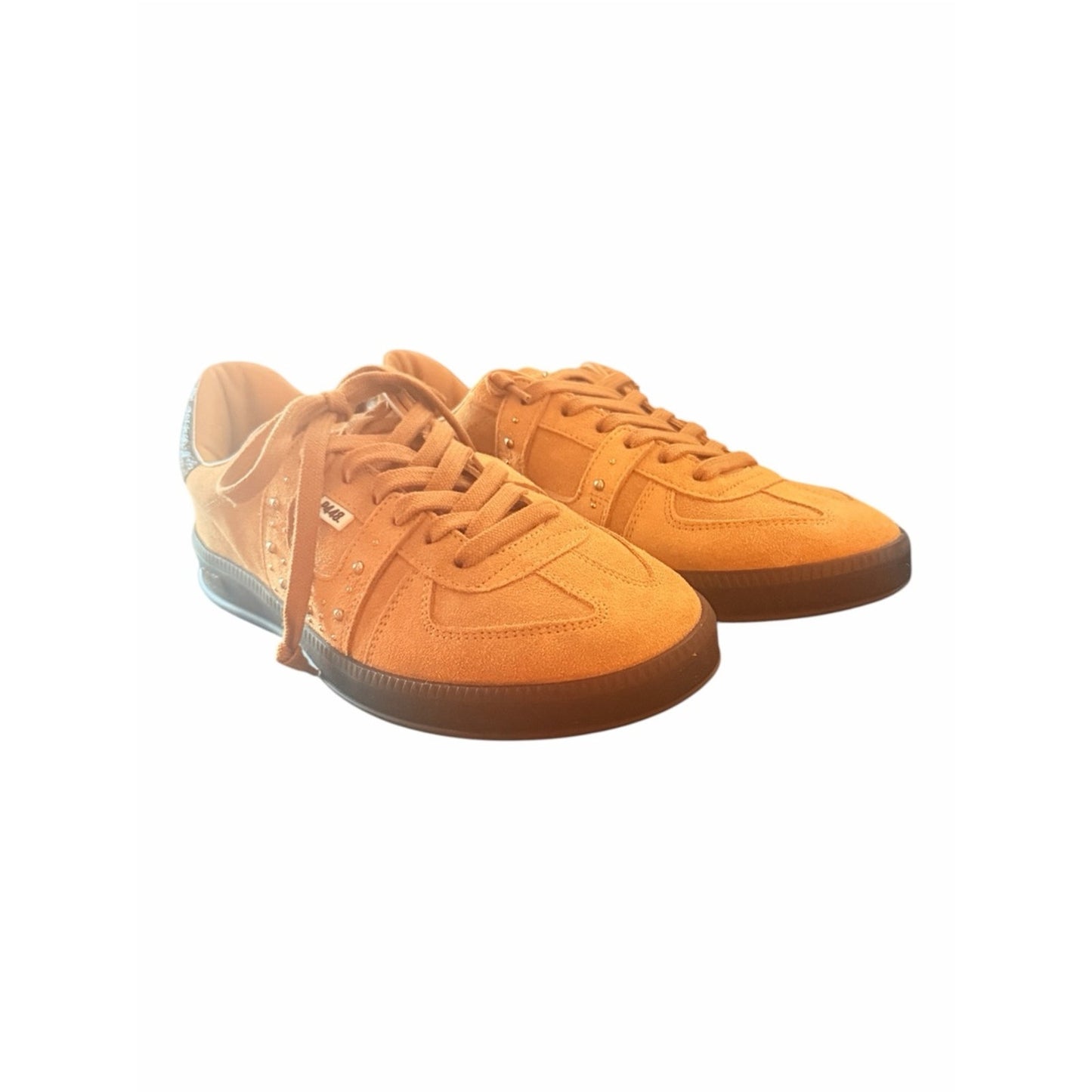 P448 Monza Cognac Sand Suede Studded Sneakers NIB EU 38 US 7.5/8