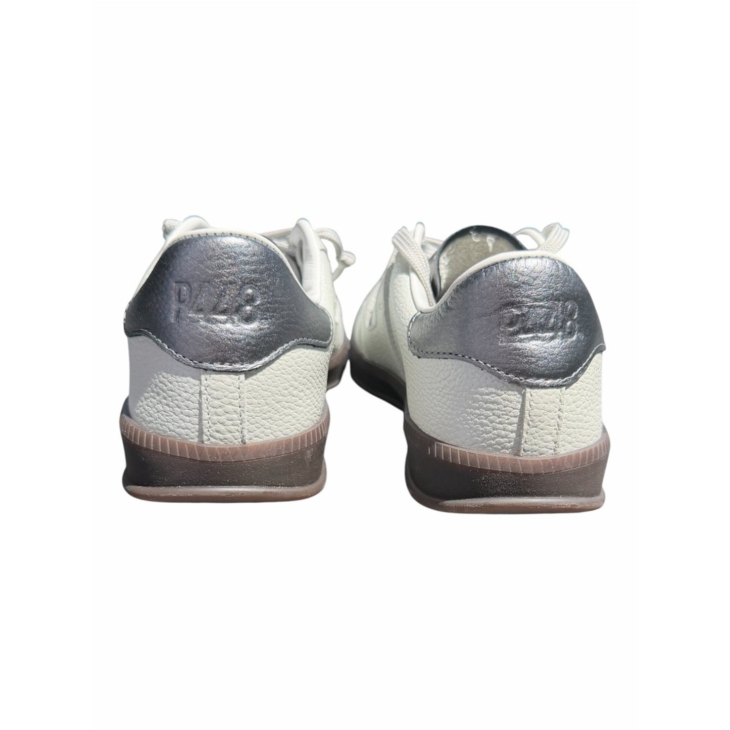 P448 Monza Metal White Sneakers Size 40 NIB Leather Silver Accent From Portugal