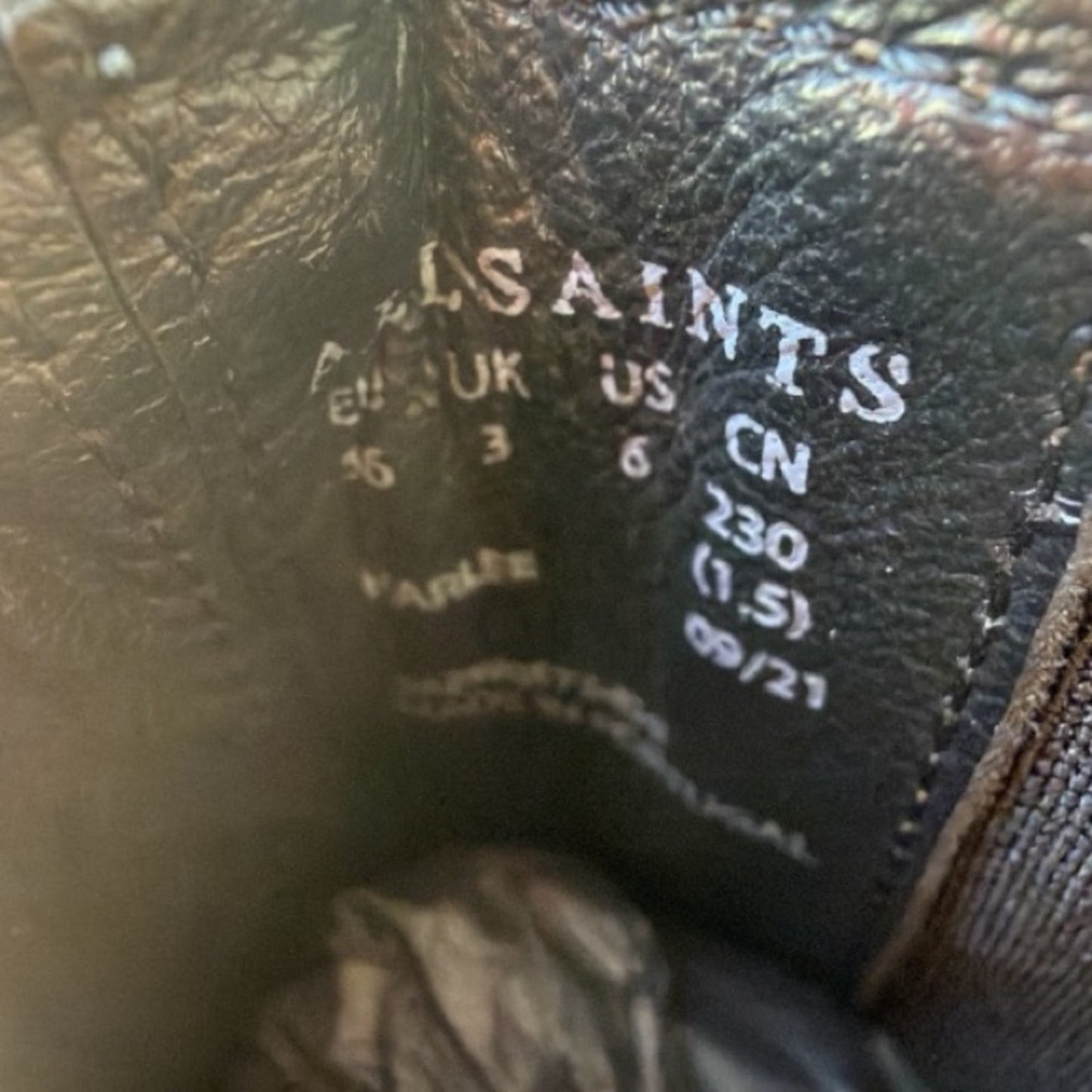 AllSaints Chunky Chelsea Boots Army Green Leather Lug Sole US 6 New