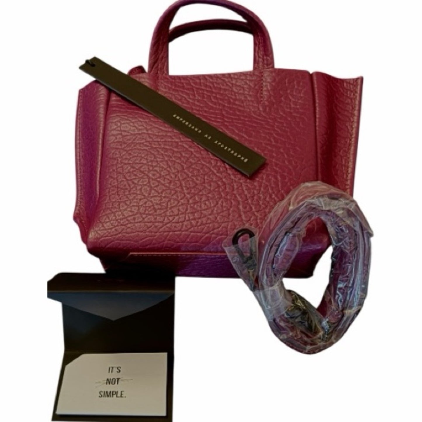 Ampersand As Apostrophe Micro Tote In Deep Magenta - Buffalo Leather