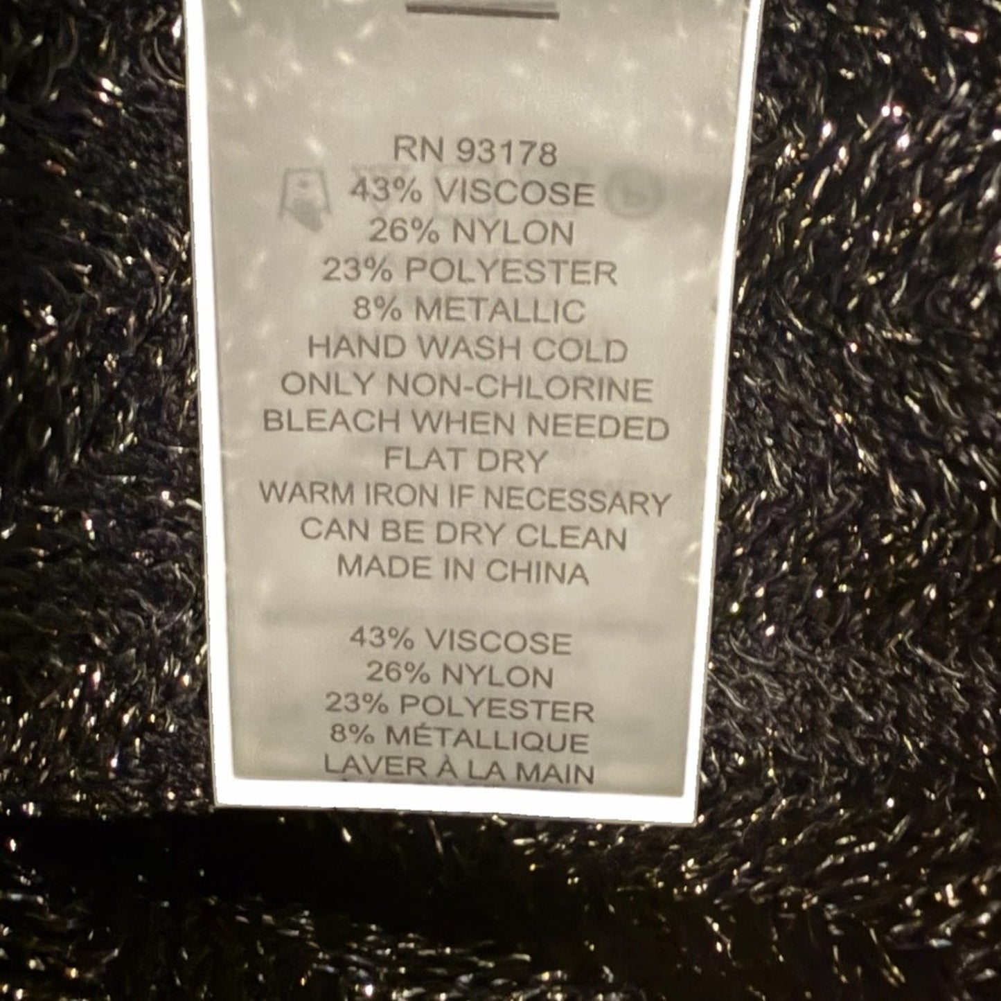 Elie Tahari Black Sparkle Turtleneck Sweater Size L  NWT