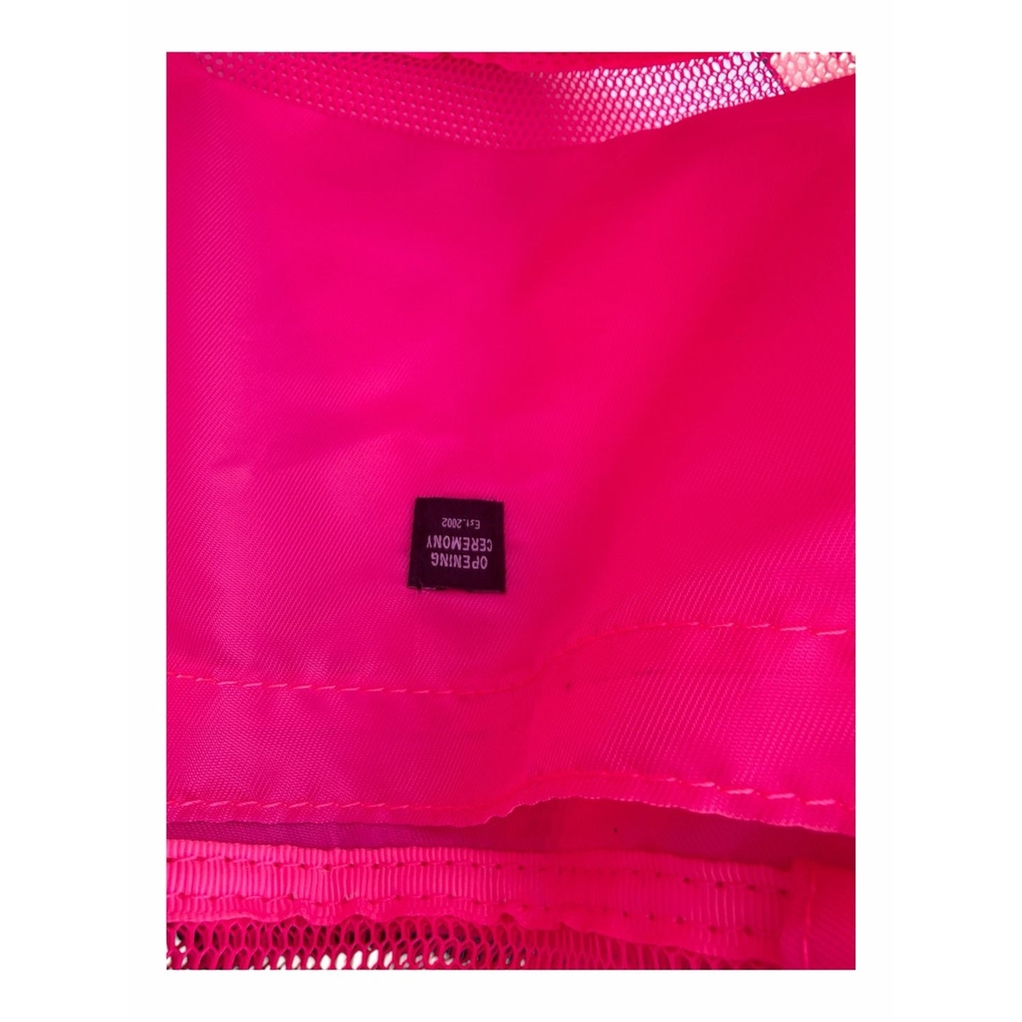 Opening Ceremony Neon Pink Mesh Drawstring Bucket Bag Crossbody Tote NWOT
