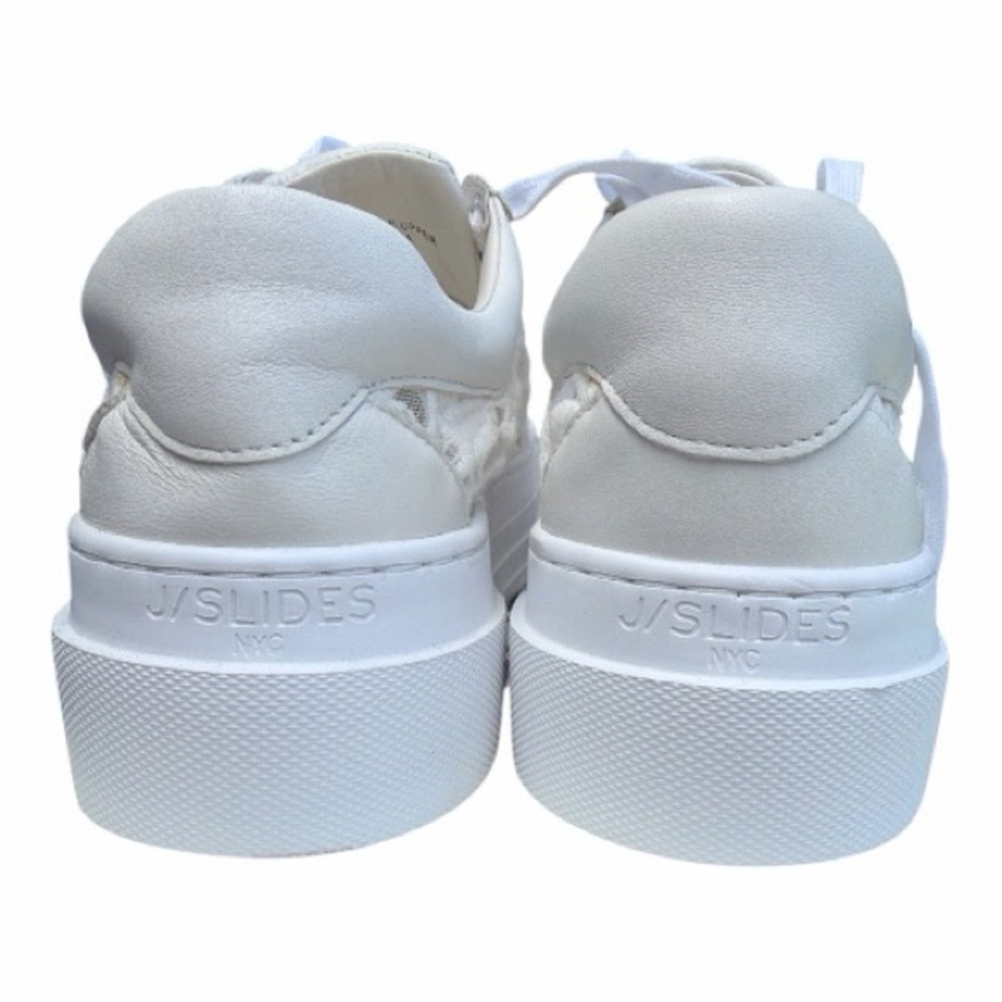 Women's White Lace Fabric & leather Analee Lace Sneaker Size 81/2