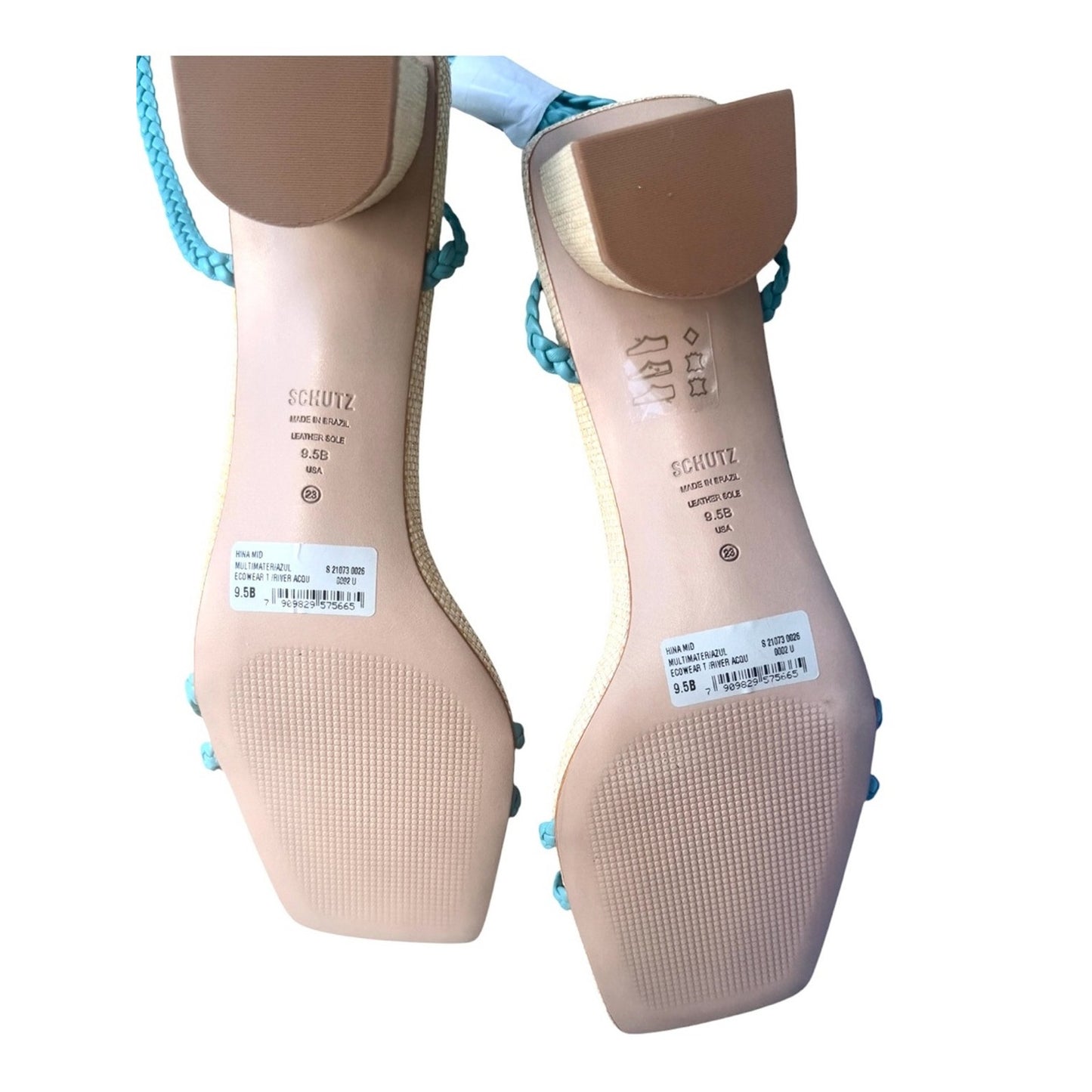 Schutz Hina Mid Daisy Raffia Lace-Up Block Heel Sandals NIB Dust Bag Size 9.5