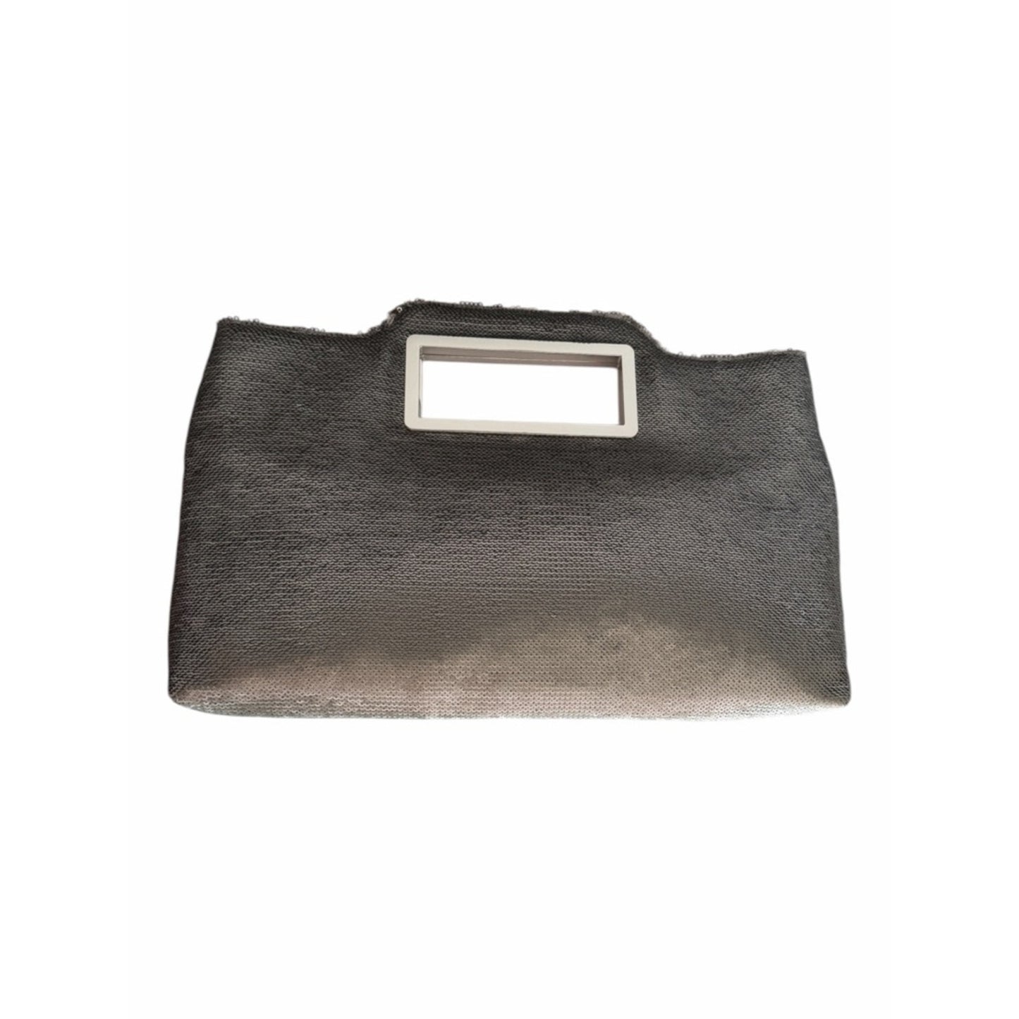 NWT INC Judith Dark Silver Sequin Clutch Crossbody Evening Wedding Bag