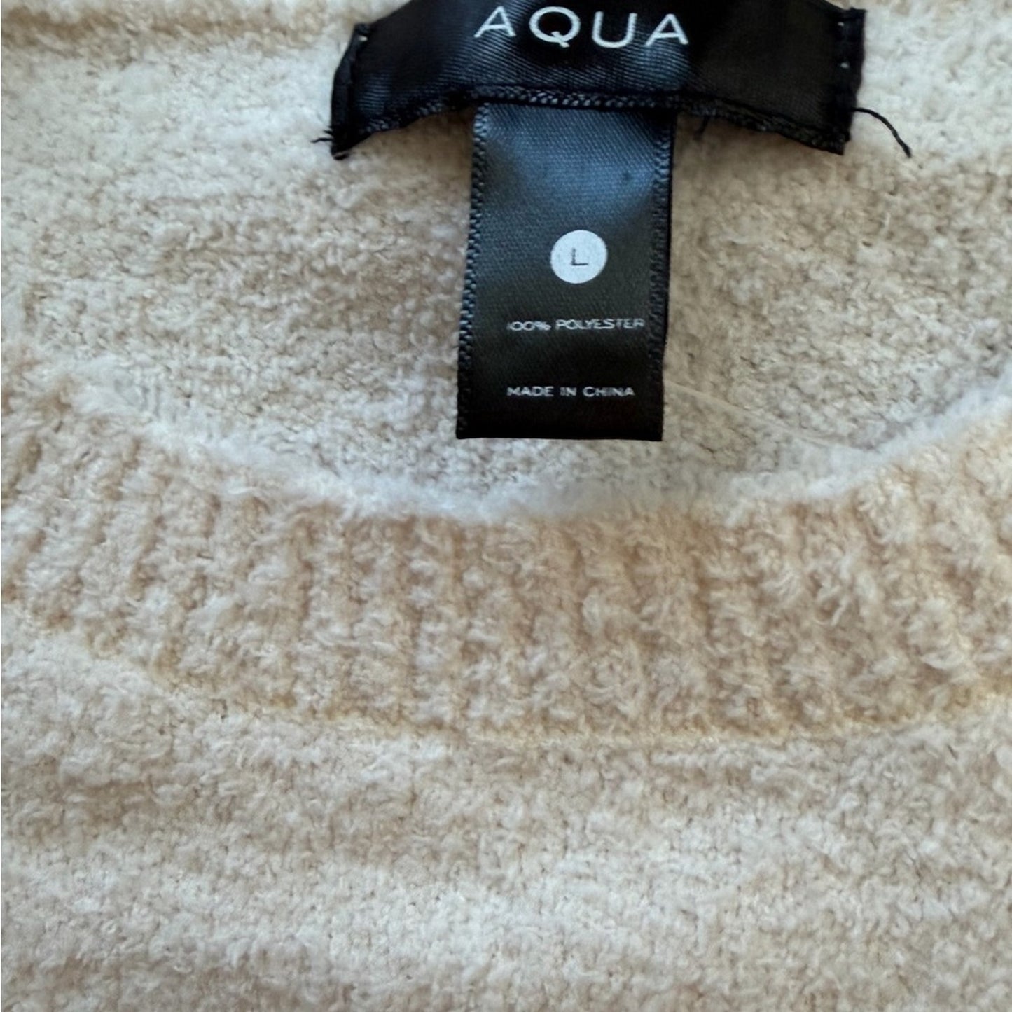 AQUA Navy & Cream Striped Crewneck Sweater | Bloomingdale’s Exclusive Women’s L