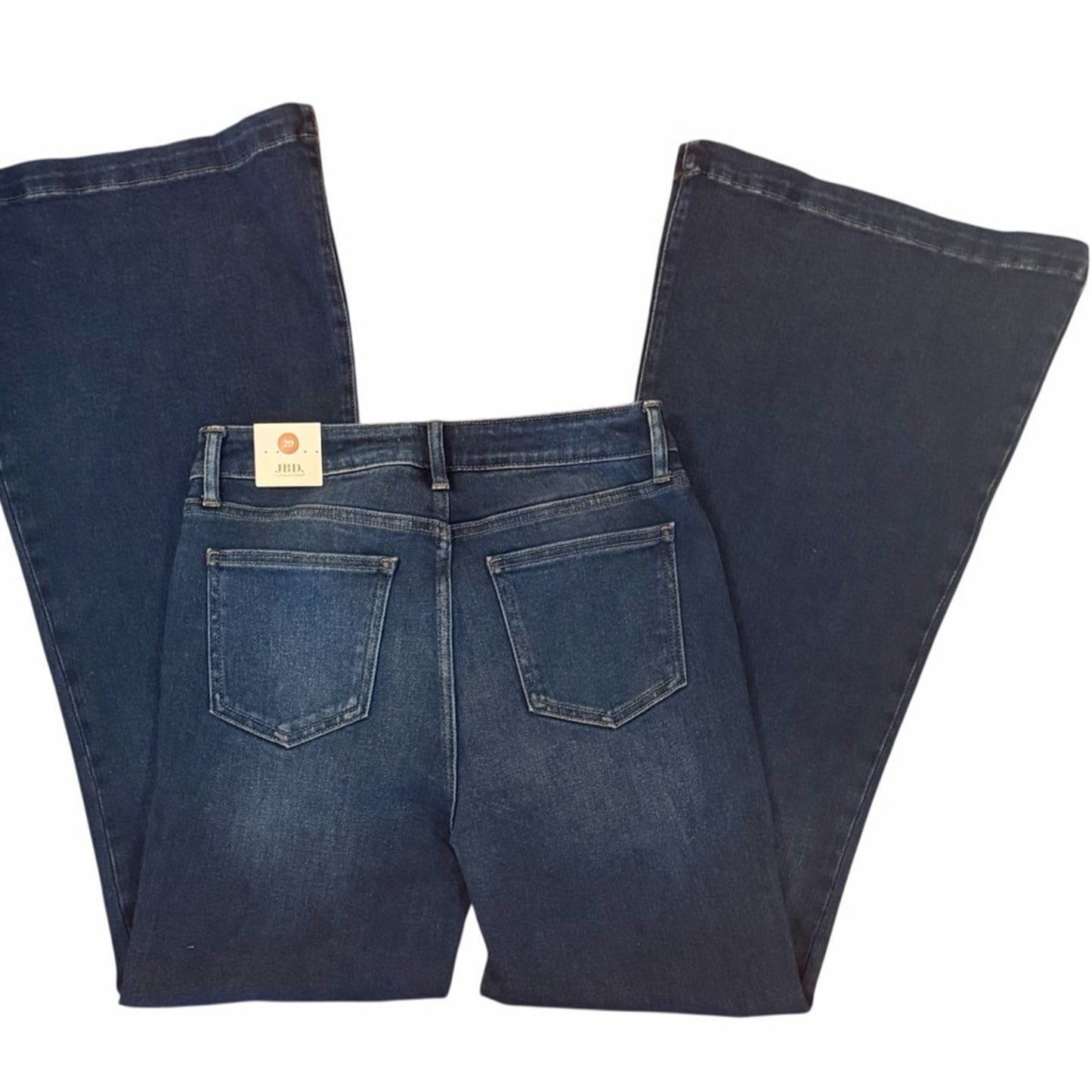JBD Just Black Denim Size 29 High Rise Flare Jeans Dark Wash Stretch Boho 70s