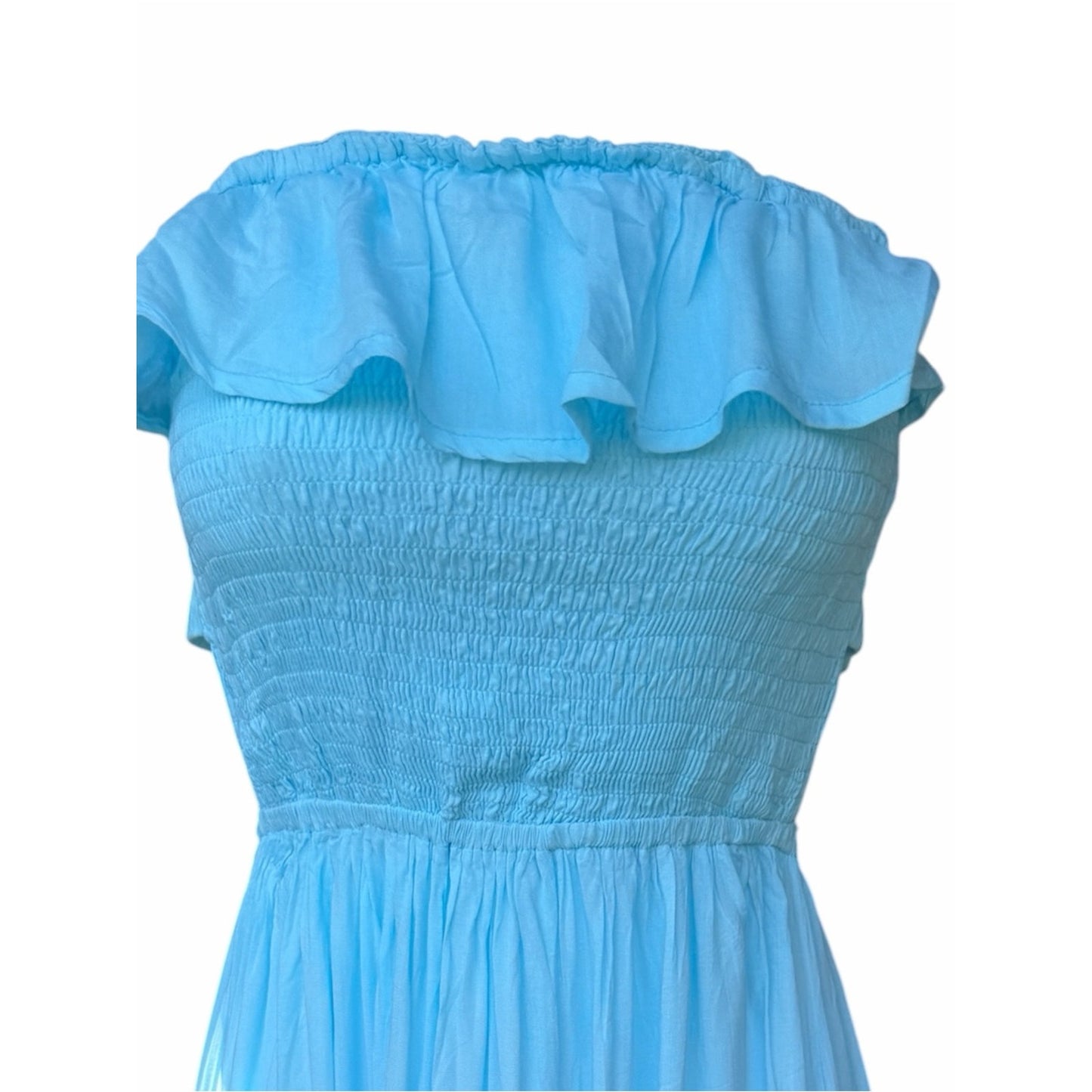 Tiare Hawaii NWT Blue Ombré Strapless Smocked Maxi Dress One Size M/L