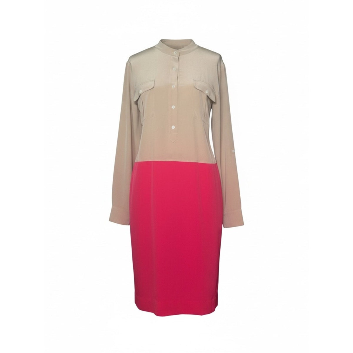 Per Se by Carlisle Street Fair 100% Silk Colorblock Shirt Dress Size 12 NWT