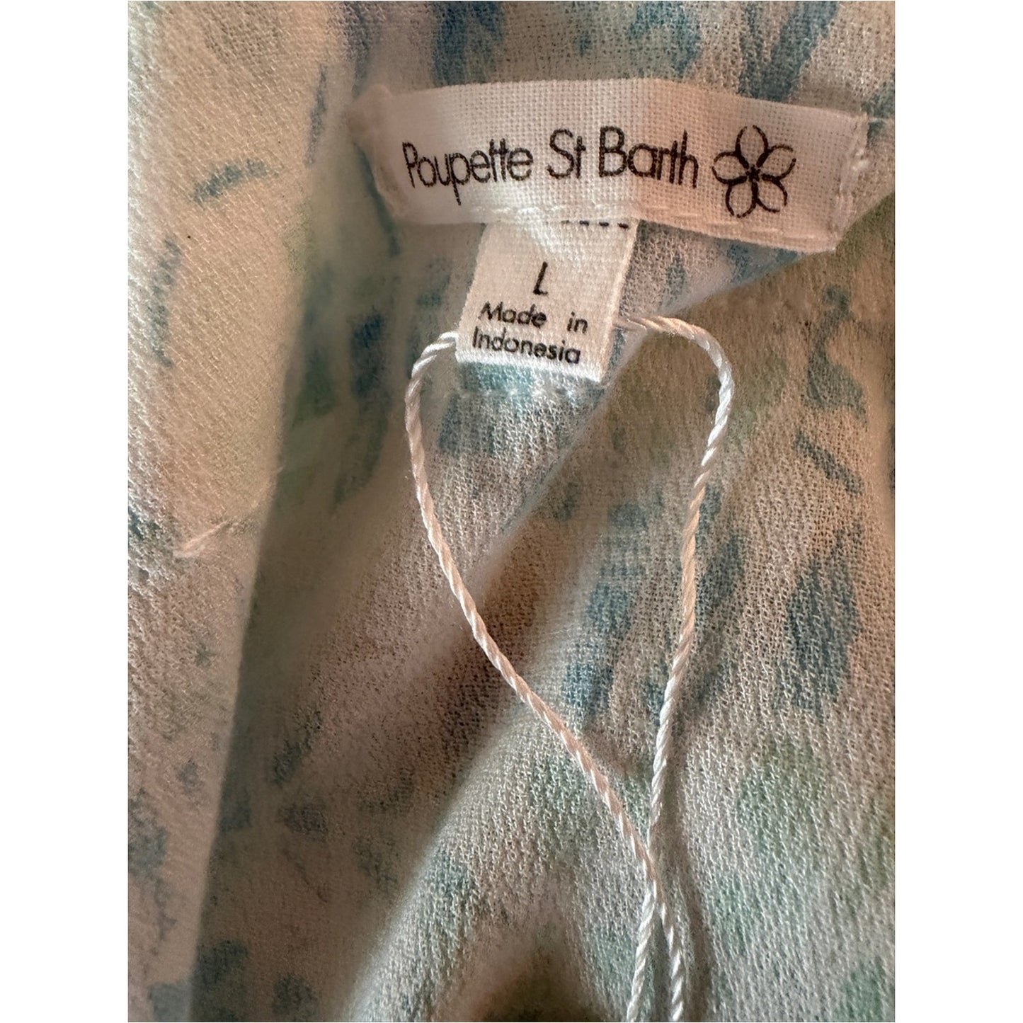 Poupette St Barth Rachel Smocked Mini Dress Sky Blue Breeze Blue Resort NWT L