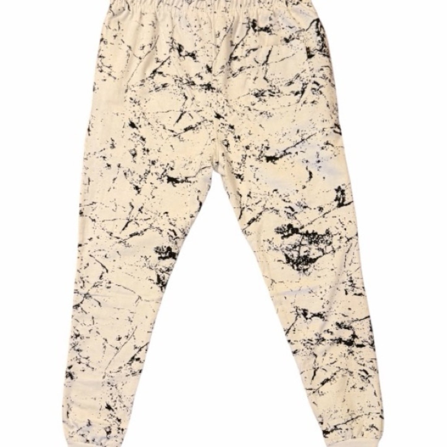 NASA WHITE W/ BLACK PAINT SPATTER - NAVY YARD MEN’s MED JOGGERS-SWEATPANTS NWT
