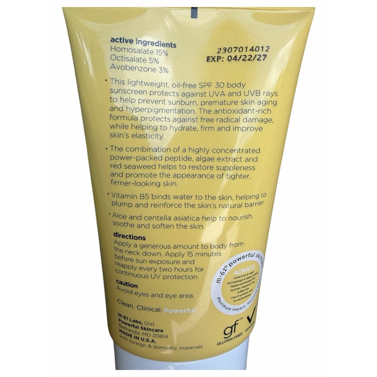 M-61 Hydraboost Body Sunscreen SPF 30 | New in Box