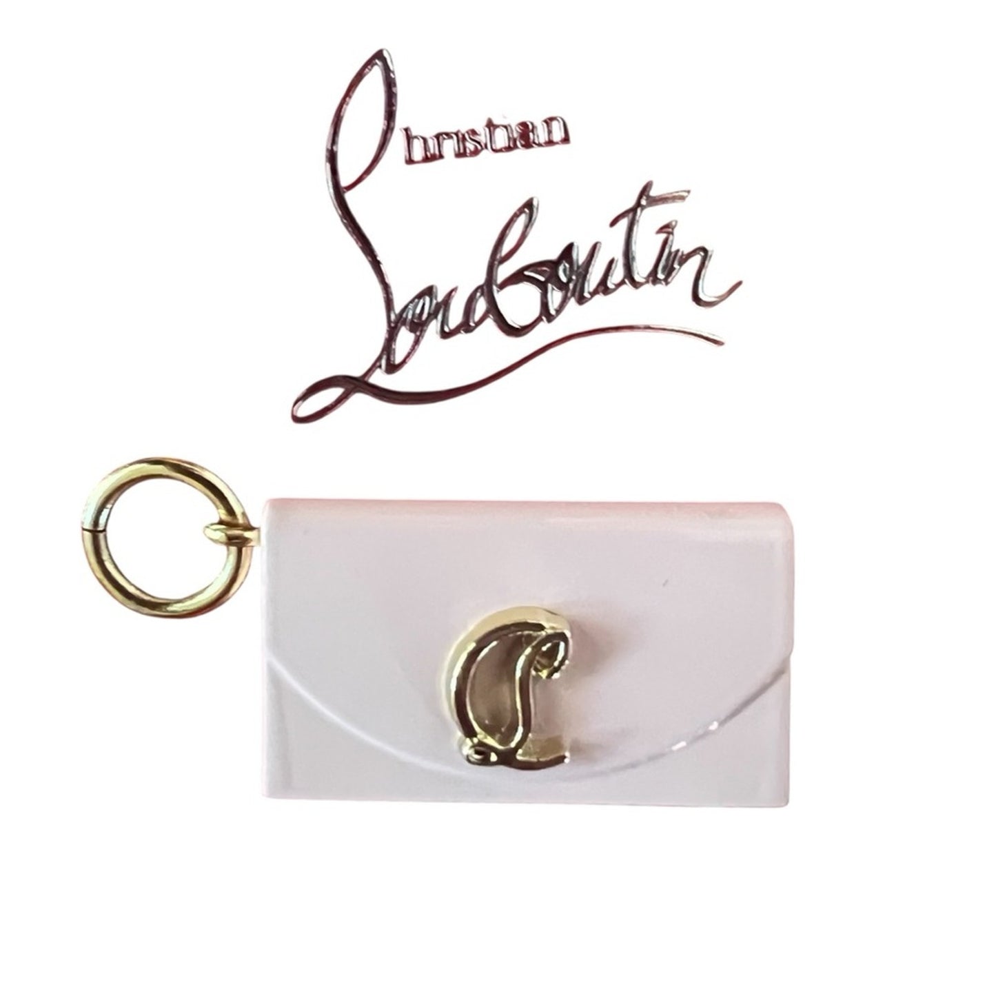 Christian Louboutin Blush Colored Charm Handbag with Gold Detail  NIB