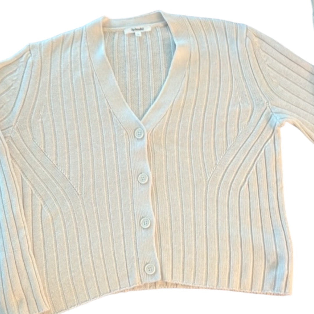 Splendid ivory V-neck cardigan sweater in size large.