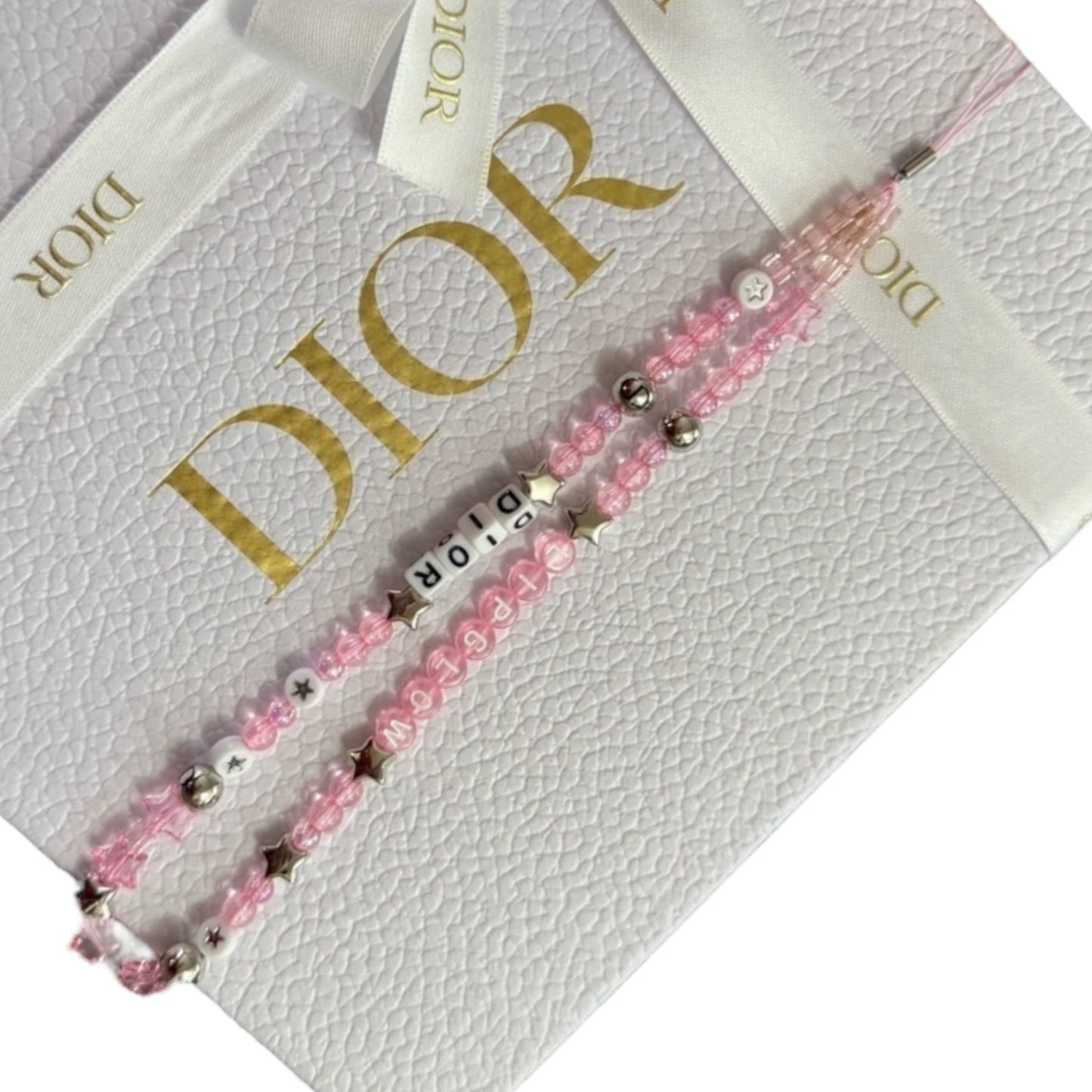 Dior Pink and Silver Phone Chain - Bag Charm