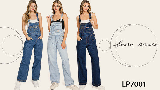 Lana Roux 90’s Retro Utility Denim Twill Overalls