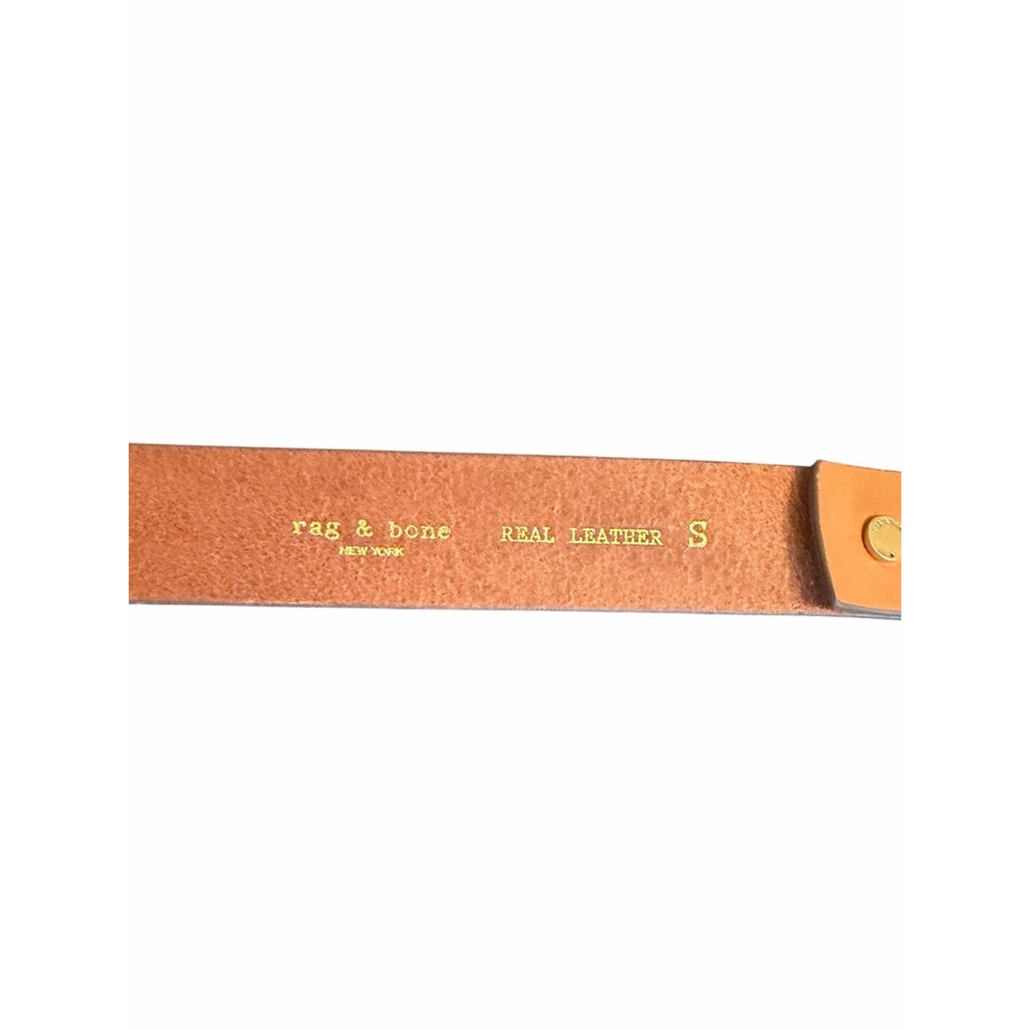 Rag & Bone NEW Genuine Leather Belt Tan Gold Brass Buckle Small