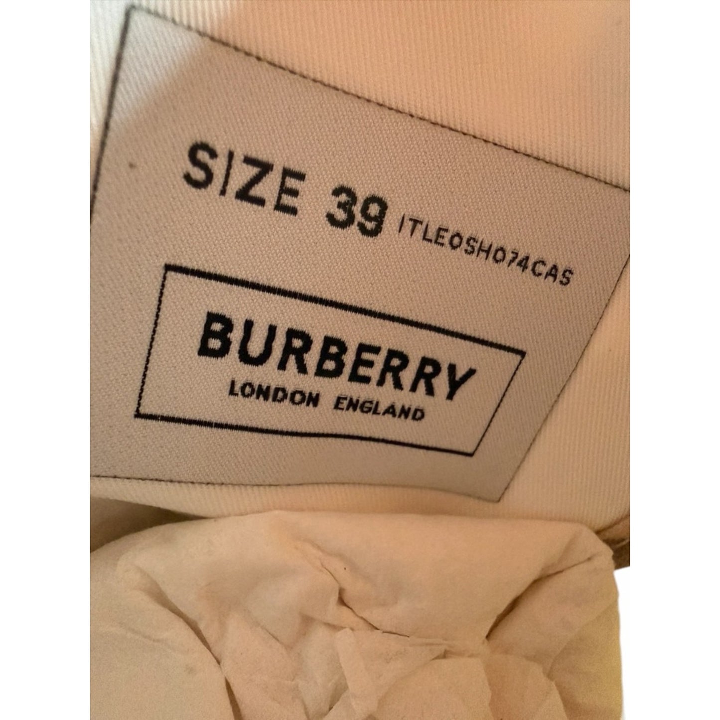 Burberry Vintage Check Jack Low Top Sneakers Size 39 w/ Logo Sole -Dust Bag NIB
