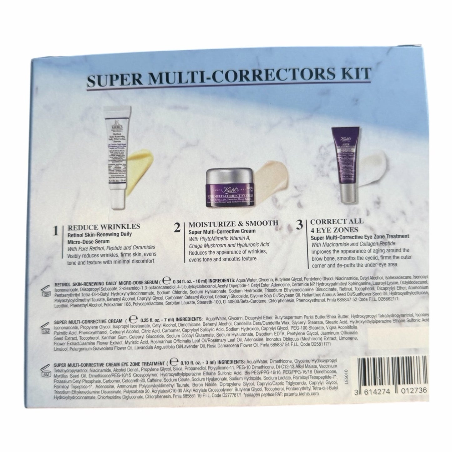 Kiehl’s Super Multi-Correctors Kit NIB Retinol Serum Travel Size Set