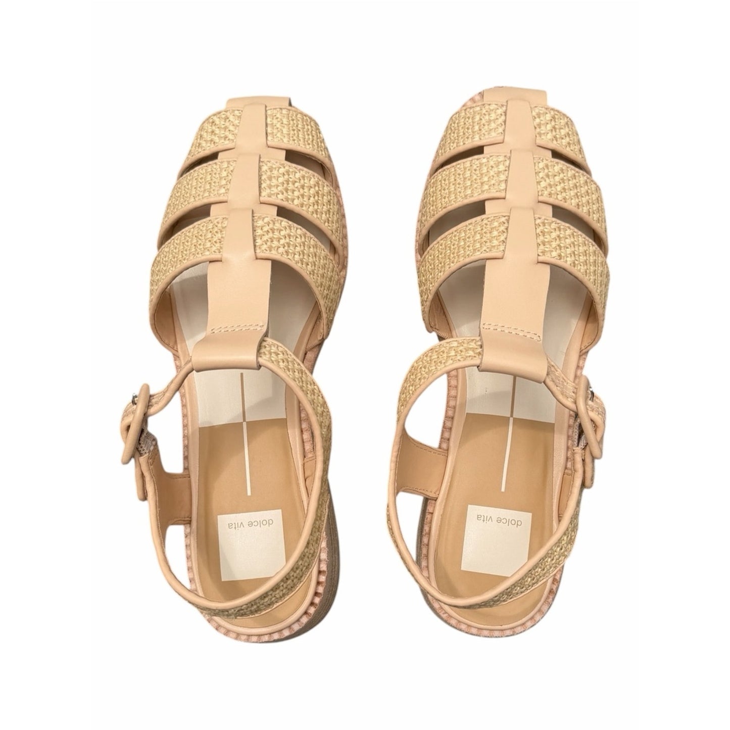 Dolce Vita Hollis Raffia Fisherman Sandals Coastal Chic NIB 8.5