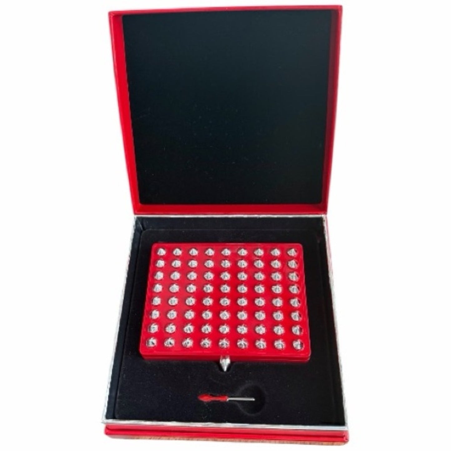 Christian Louboutin Red & Silver Studded Case & Key NWB