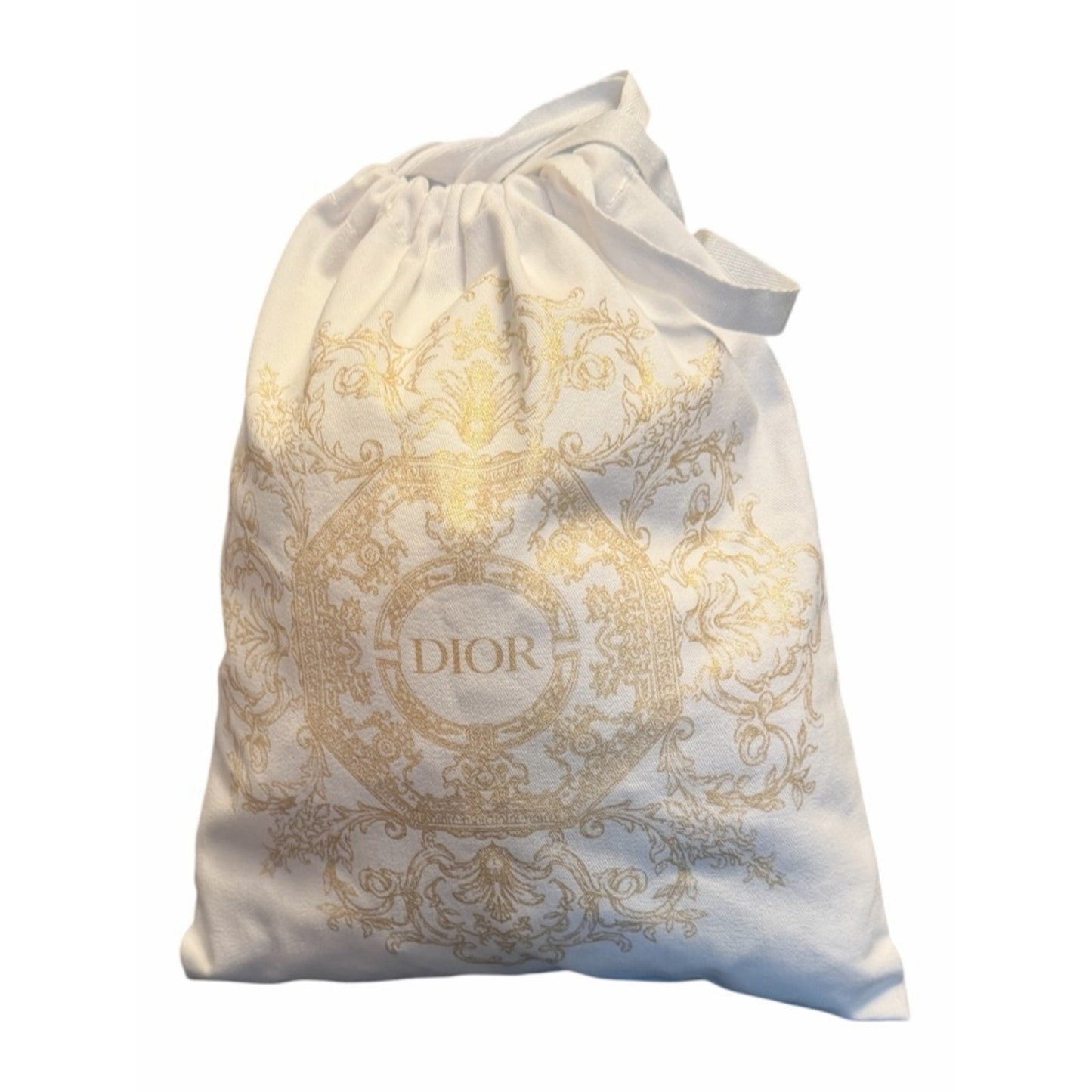 Dior Gold Toile Drawstring Pouch | Luxury Mini Bag Cosmetic Travel Case Giftable