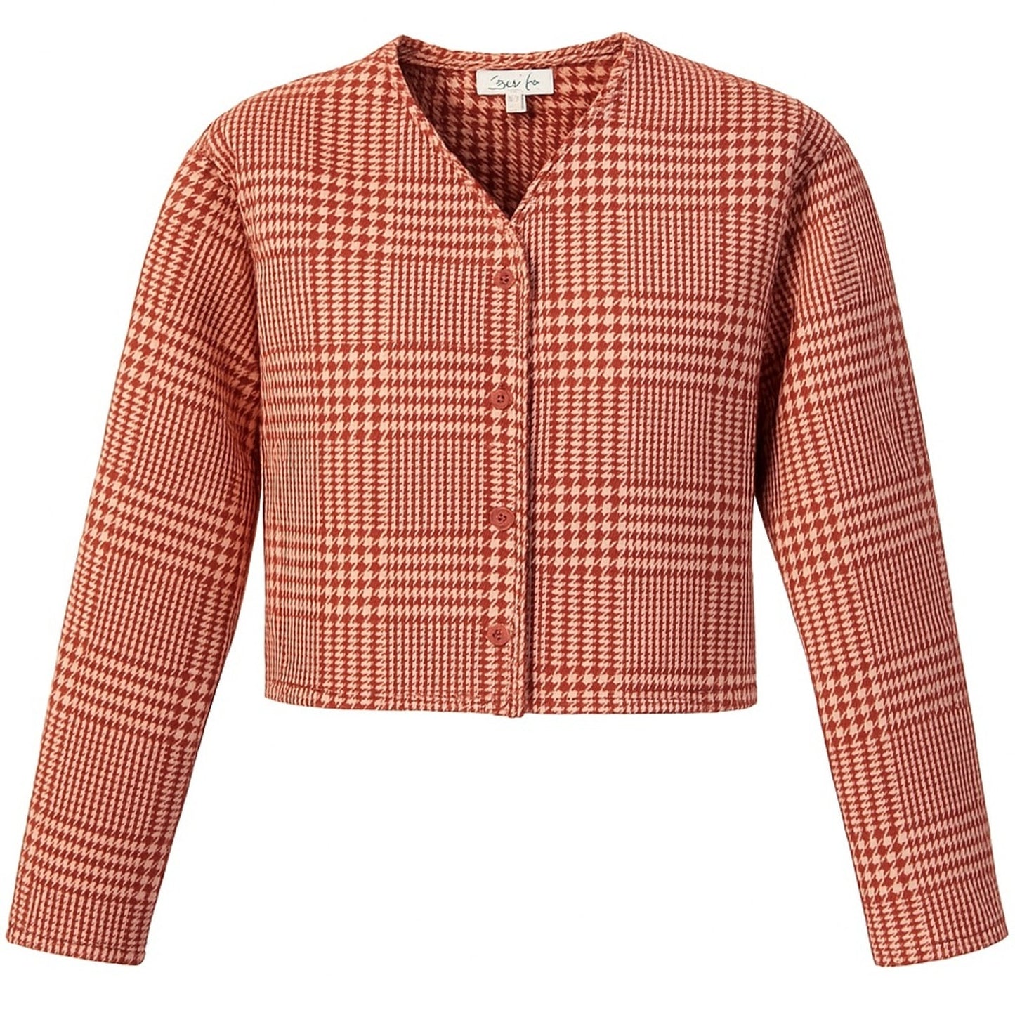 Splendid Reversible Tiffany Plaid 
Jacket - Pink/Cream - Snap Front -Size XS NWT