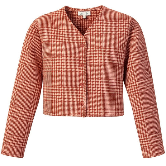 Splendid Reversible Tiffany Plaid 
Jacket - Pink/Cream - Snap Front -Size XS NWT