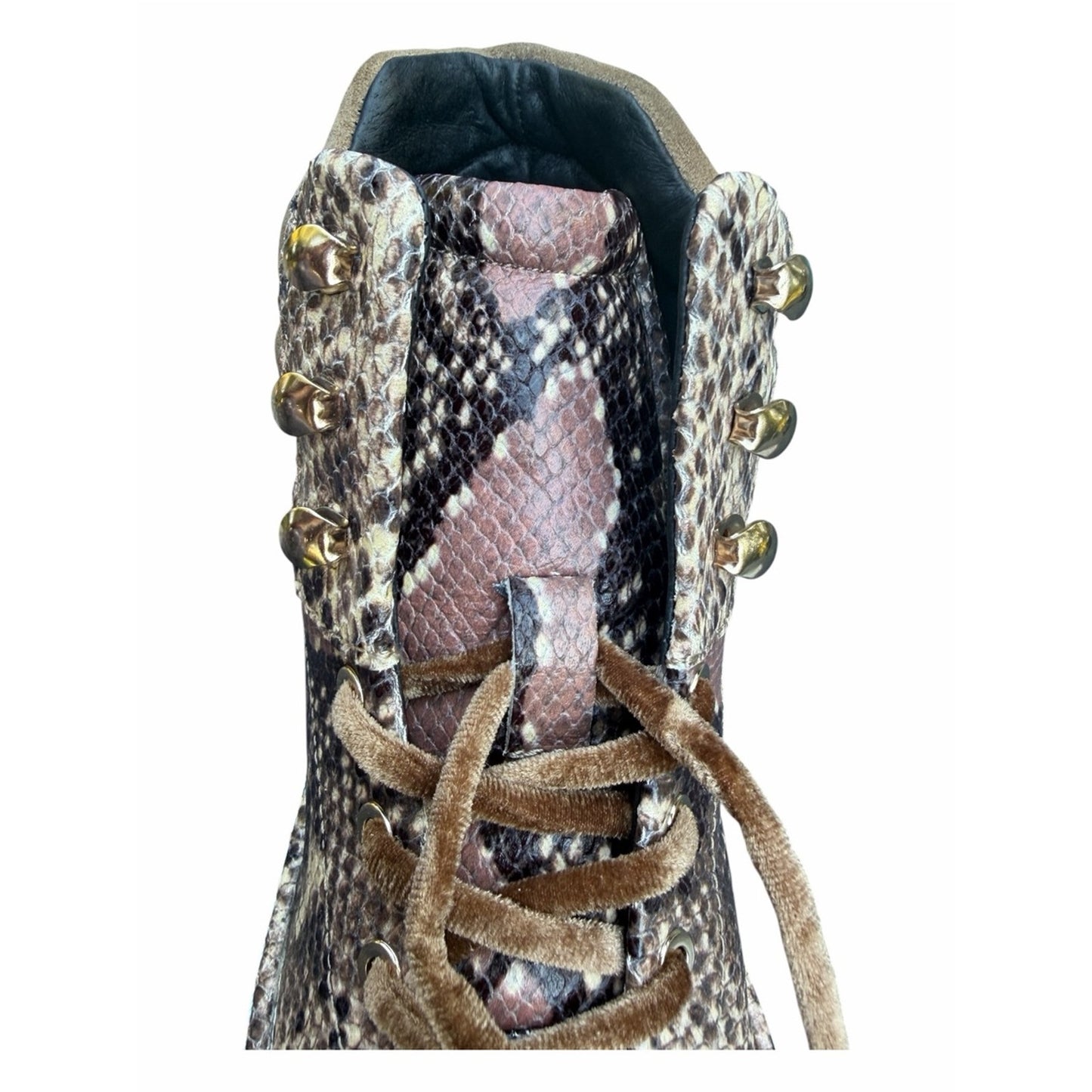 Cecelia NY Silow Snake Print High Top Y2K vibe Sneakers Velvet Laces NIB Size 8