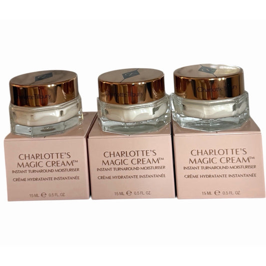 Lot of 3 Charlotte Tilbury Magic Cream 15ml Travel Size NEW Authentic