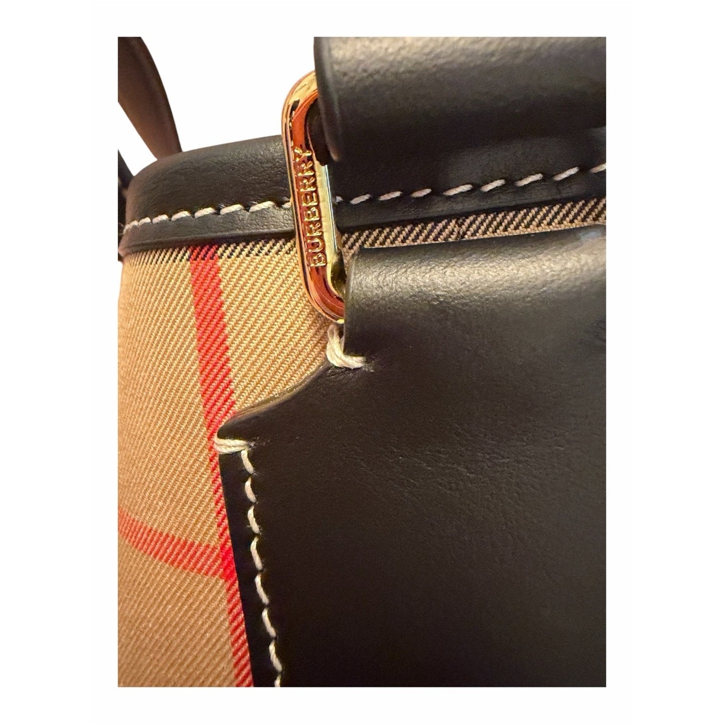 Burberry Ashby Vintage Check Crossbody Bucket Bag NWT Archive Beige w/ Dust Bag