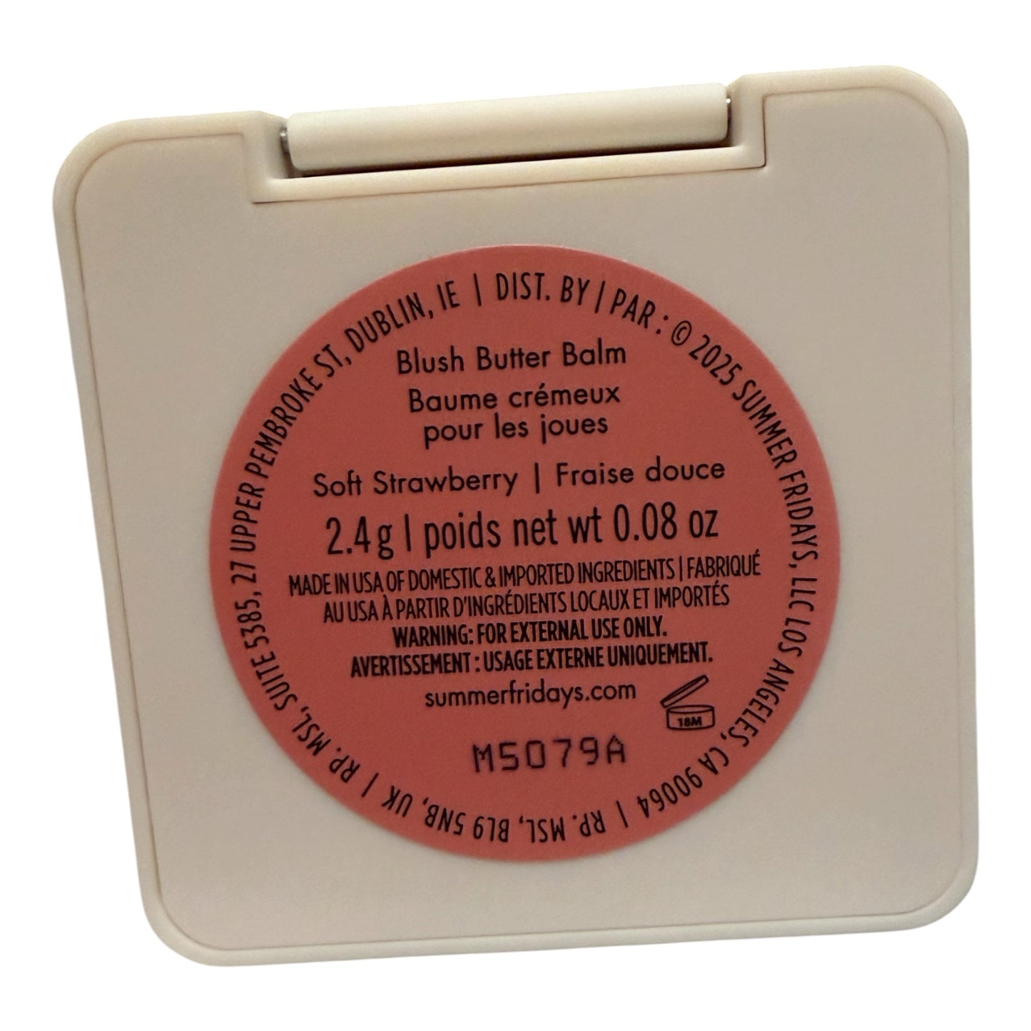 Summer Fridays Blush Butter Balm Soft Strawberry Cream Blush 2.4g Full Size NIB