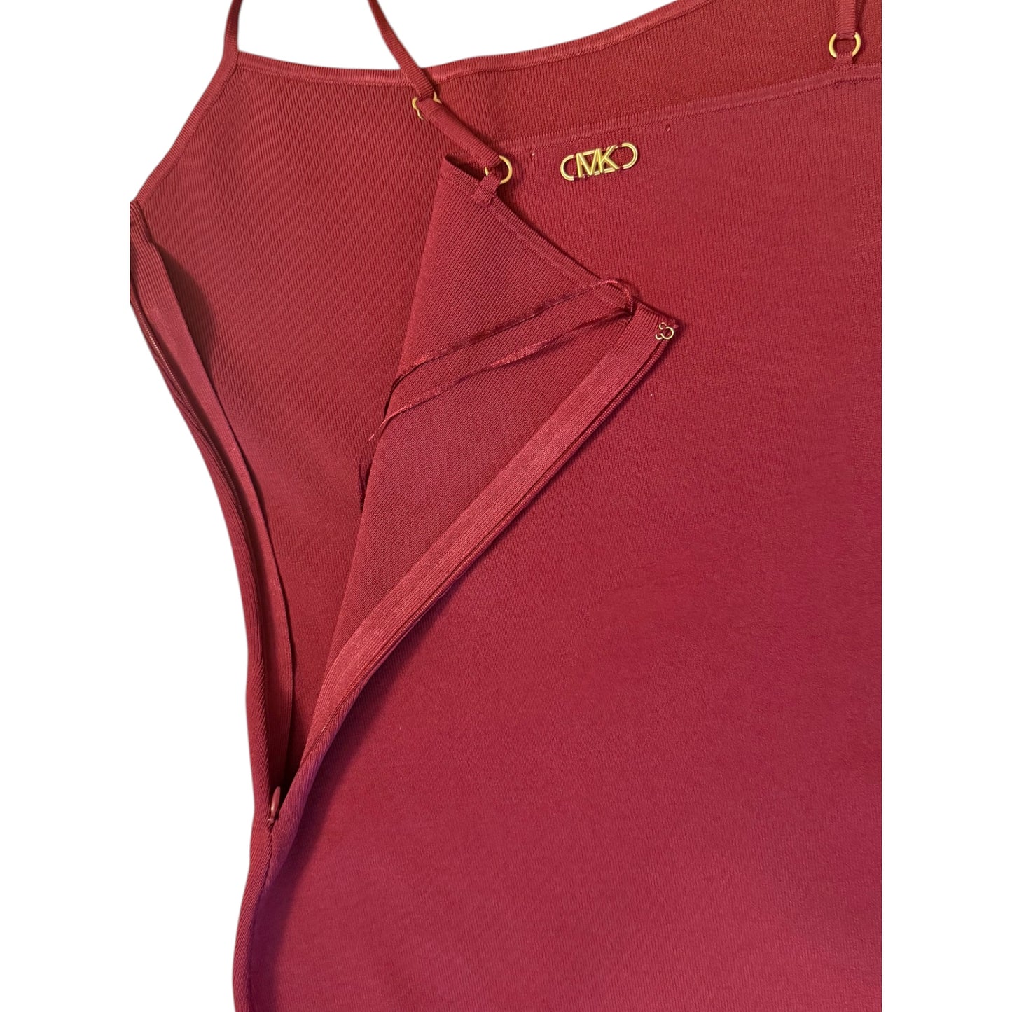 Michael Kors Ribbed Bodycon Mini Dress Deep Mulberry XL NWT