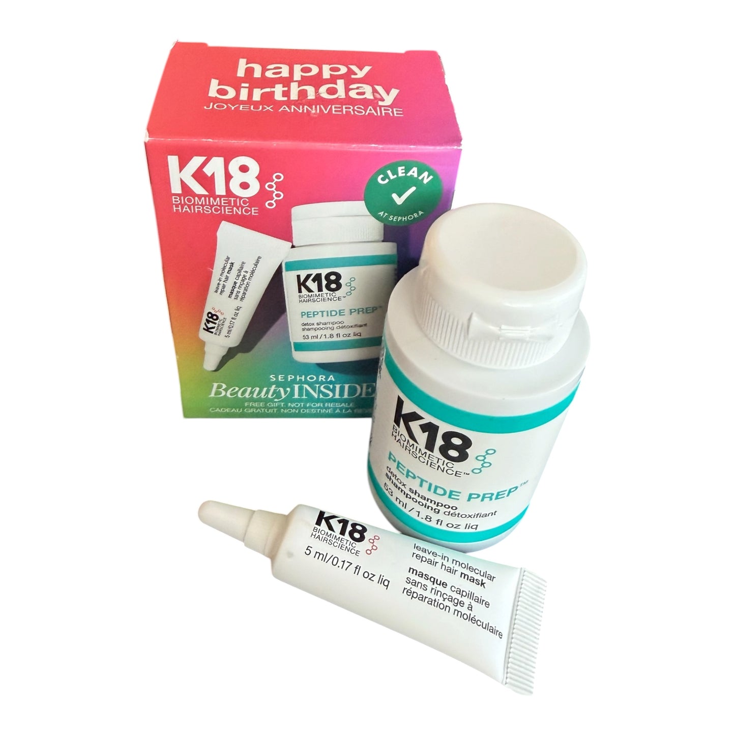 K18 Hair Repair Travel Set | Peptide Prep Detox Shampoo + Molecular Mask Duo