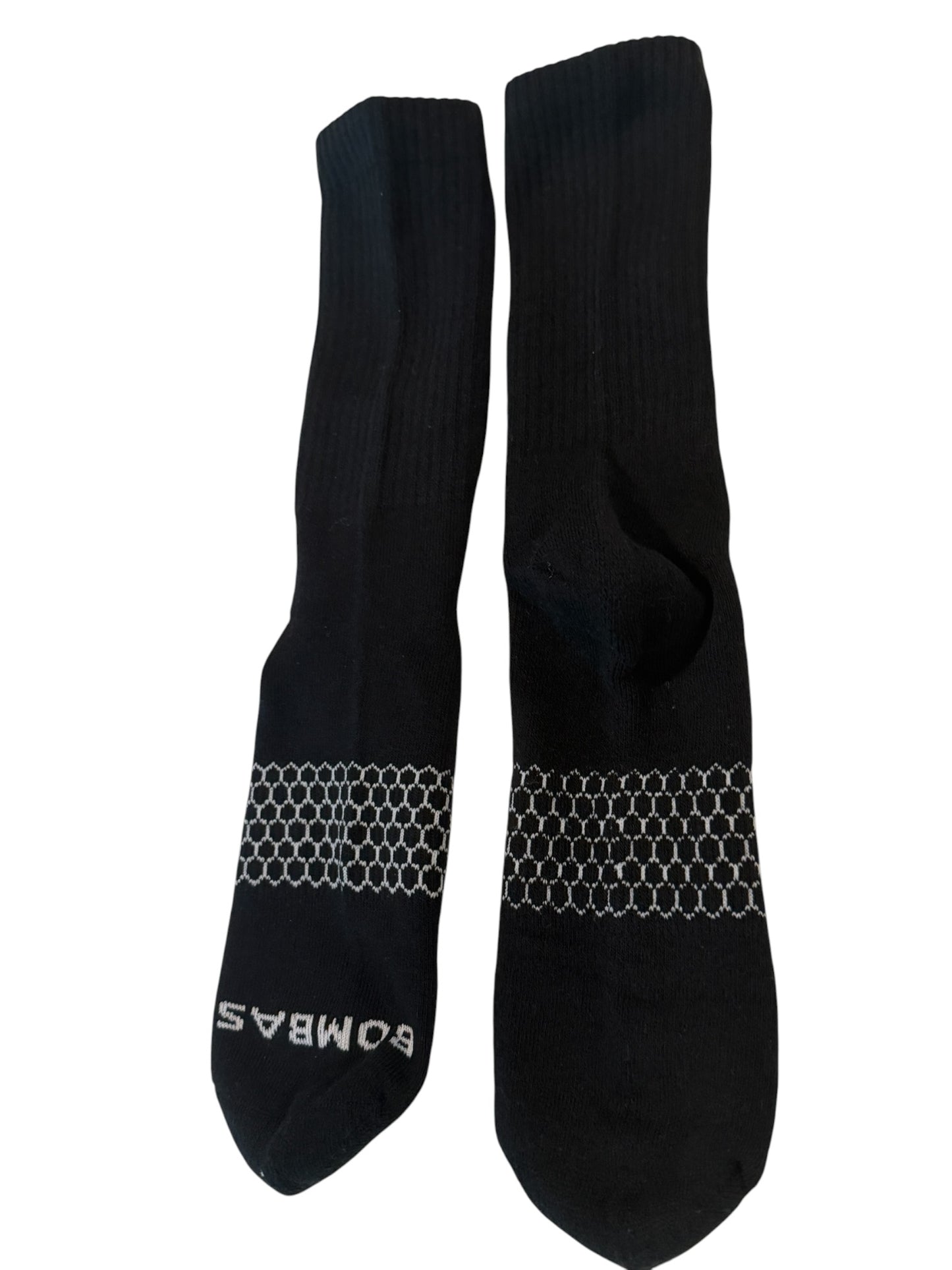 Bombas Honeycomb Crew Socks 3-Pack Black Size Large Cushioned Arch Support Men Women