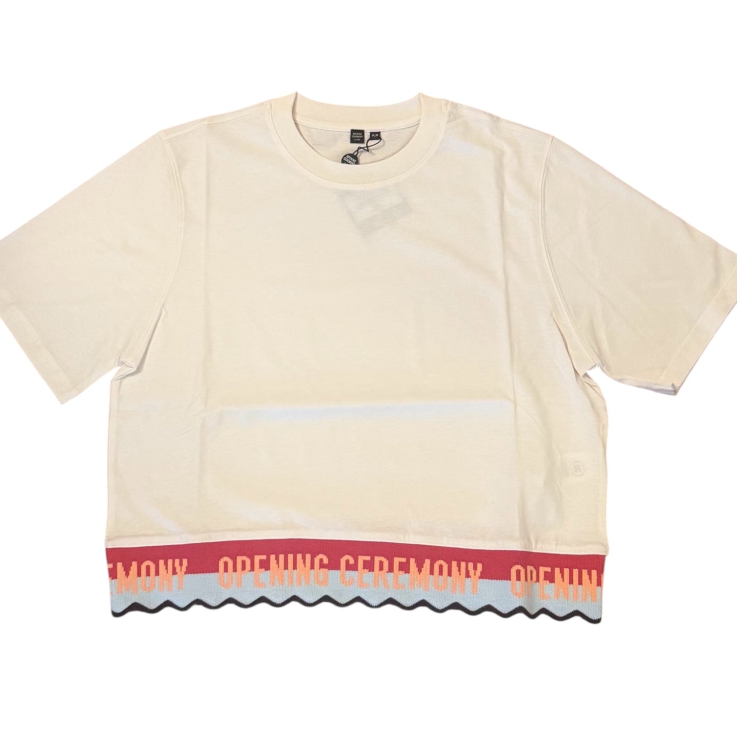 Opening Ceremony Logo Hem Cropped Tee – Cream – XS & Medium Available