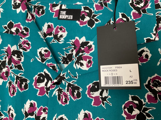 The Kooples Rock Roses Short sleeve button up shirt/ Blouse