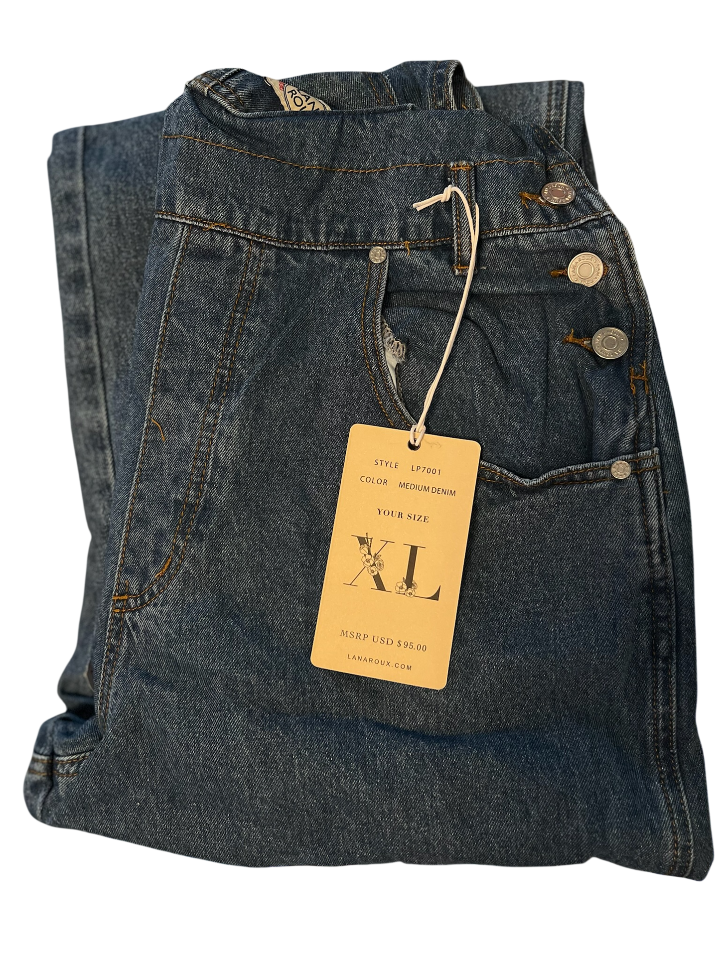 Lana Roux 90’s Retro Utility Denim Twill Overalls