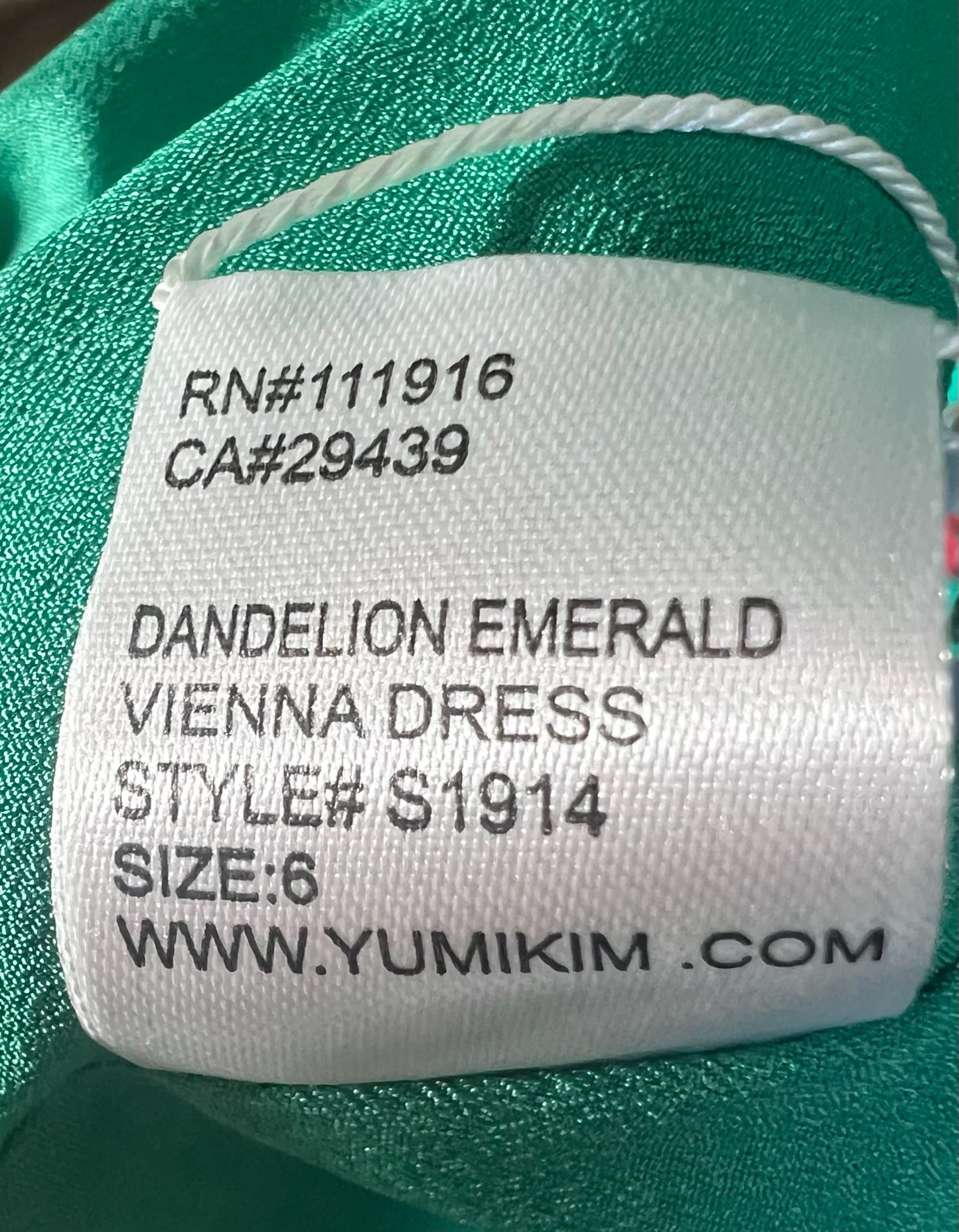 Yumi Kim Dandelion Emerald Vienna Dress (size 6)