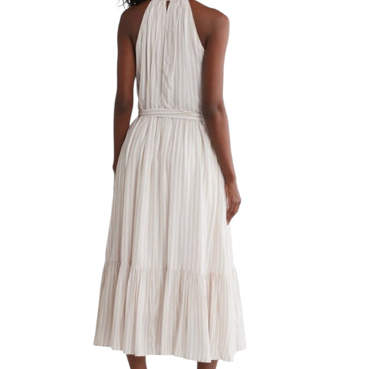 Halter midi dress with flattering pleated Skirt