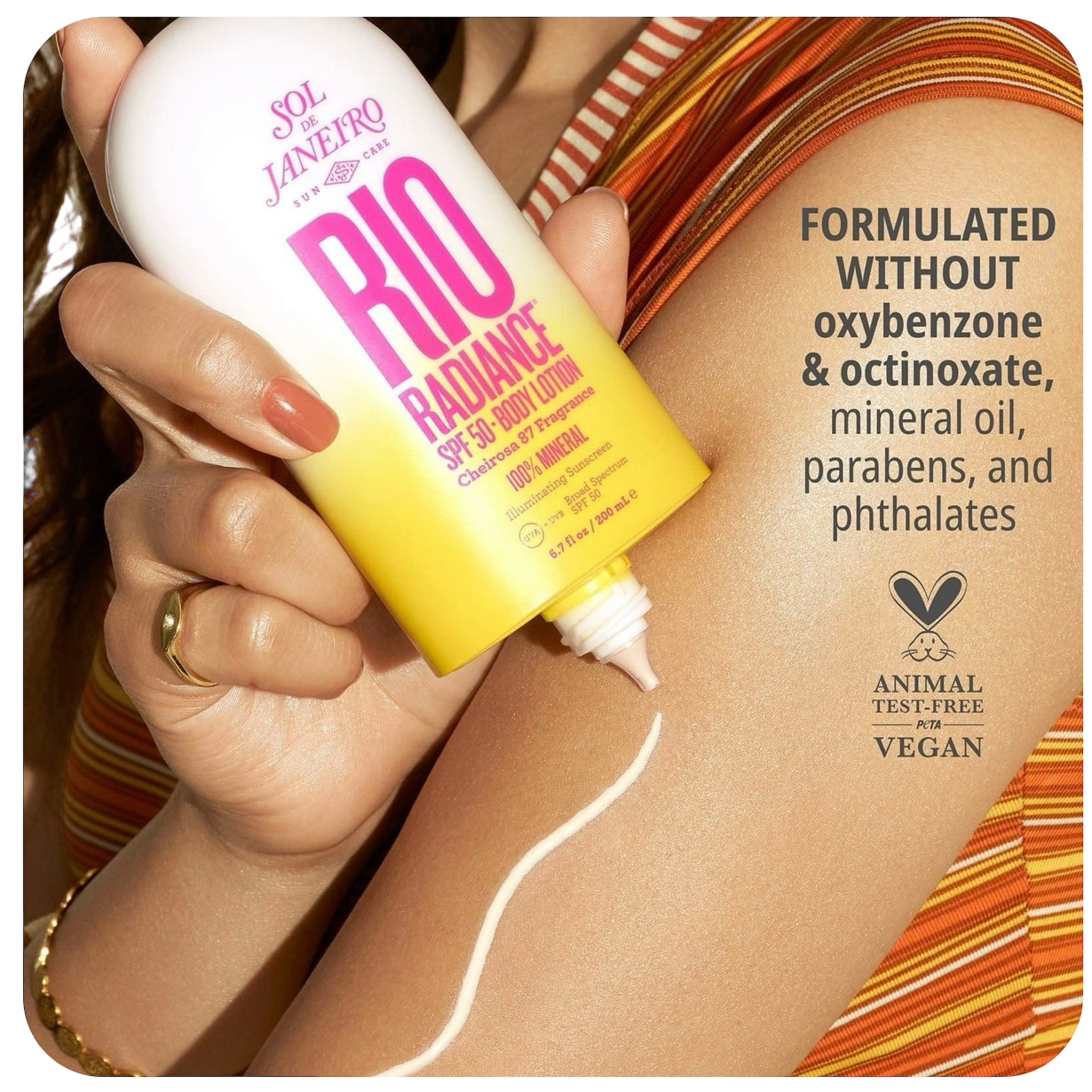 Sol De Janeiro RIO RADIANCE™ SPF 50 BODY LOTION
Broad Spectrum | UVA/UVB Protection (6.7 Oz.)