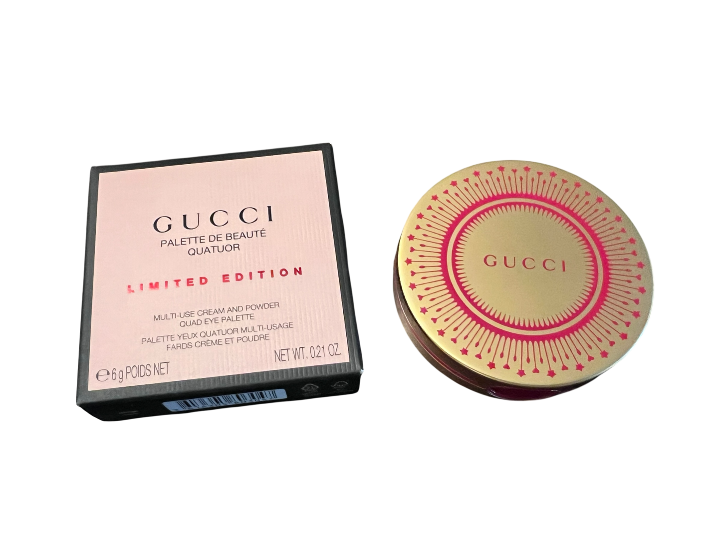 Gucci Limited Edition Eye Shadow Palette De Beauté Quatuor, 04 Festive Glow (New in box .21 Oz.)