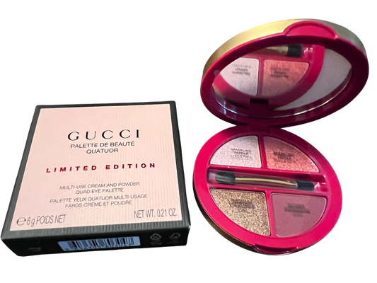 Gucci Limited Edition Eye Shadow Palette De Beauté Quatuor, 04 Festive Glow (New in box .21 Oz.)
