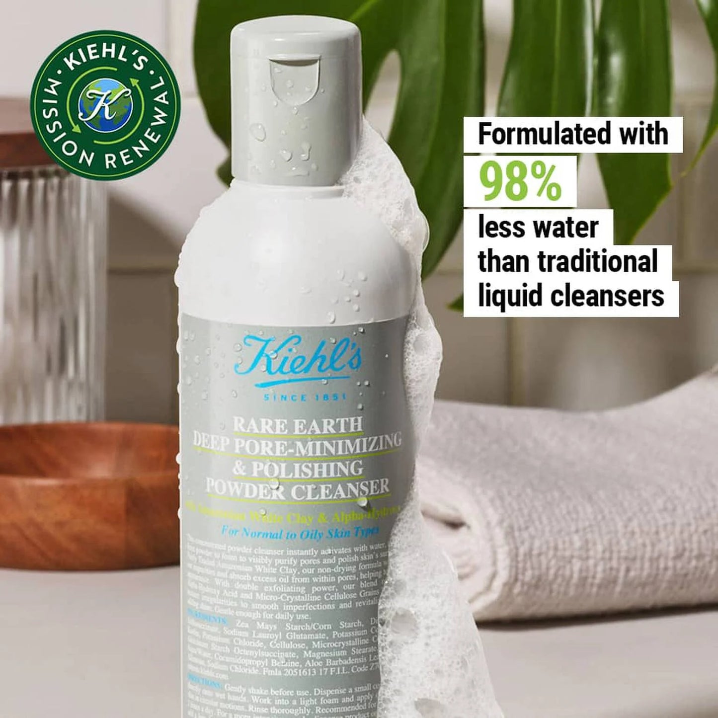 Kiehl's Rare Earth Deep Pore Minimizing & Polishing Powder
Cleanser, Face Wash for Oily Skin (3.5 fl oz)