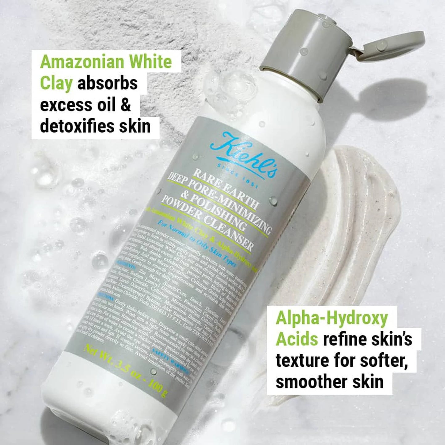 Kiehl's Rare Earth Deep Pore Minimizing & Polishing Powder
Cleanser, Face Wash for Oily Skin (3.5 fl oz)
